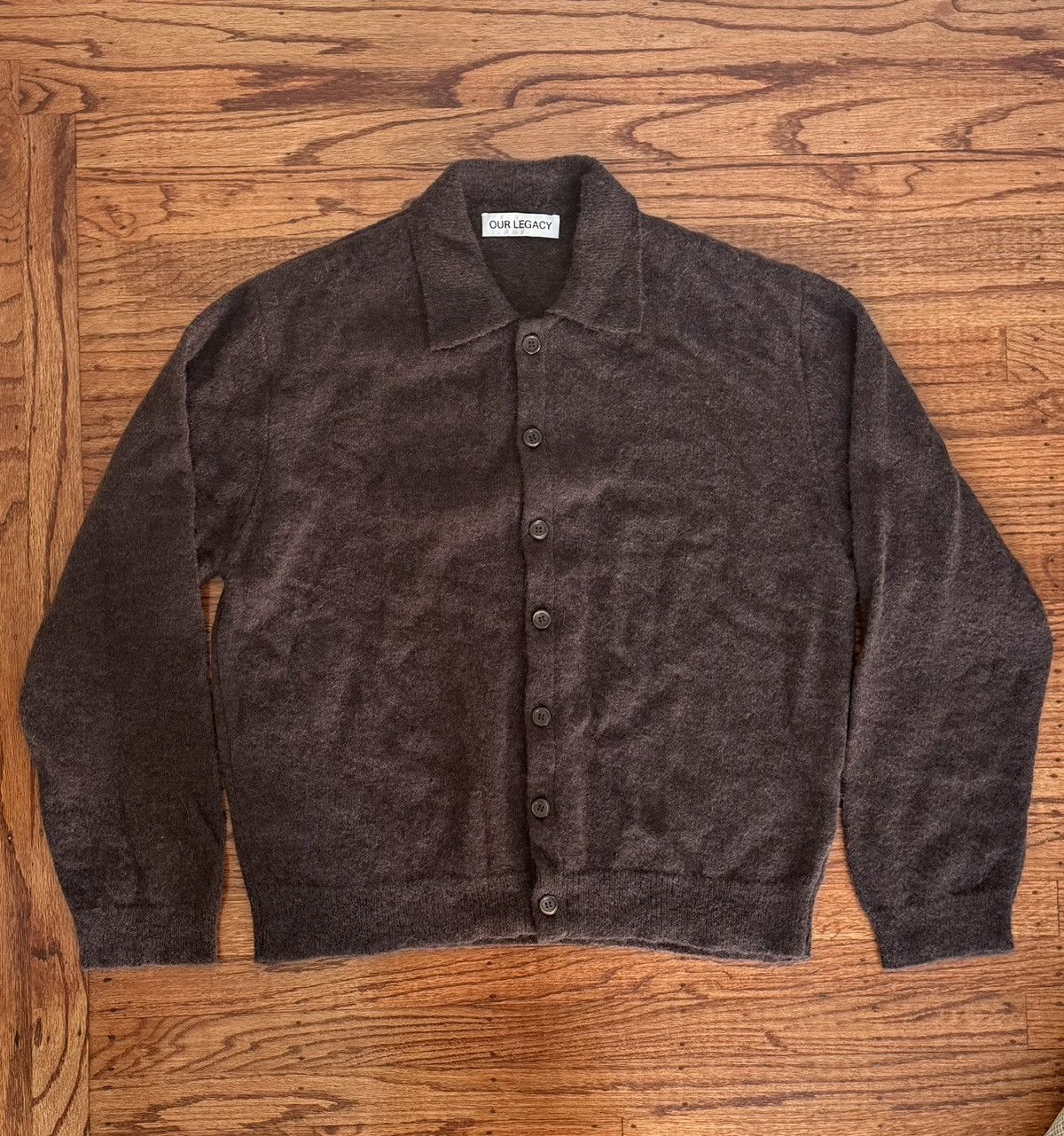 Our Legacy Our legacy Olive Melange Mohair Cardigan | Grailed