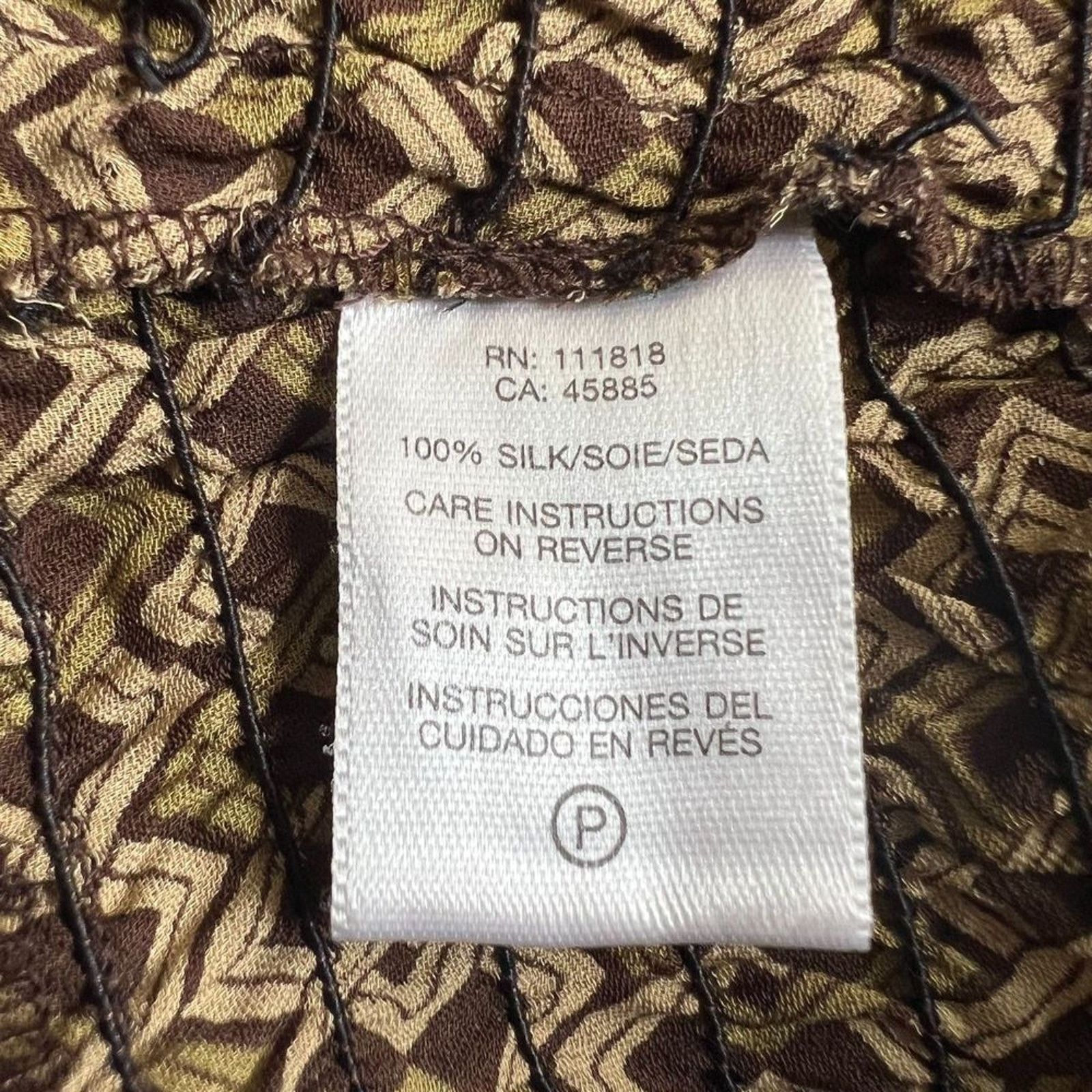 Michael Kors Michael Kors Green Printed Overlap Silk Top, XS Size XS / US 0-2 / IT 36-38 - 4 Thumbnail