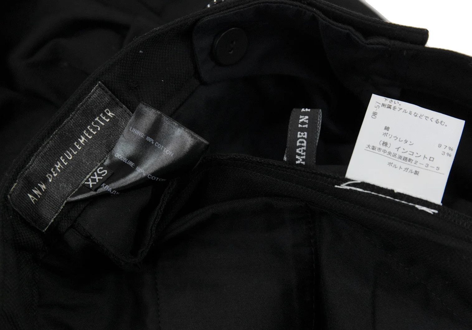 Ann Demeulemeester Cotton Neat Tuck Stretch Pants in Black XXS Size US 26 / EU 42 - 17 Thumbnail
