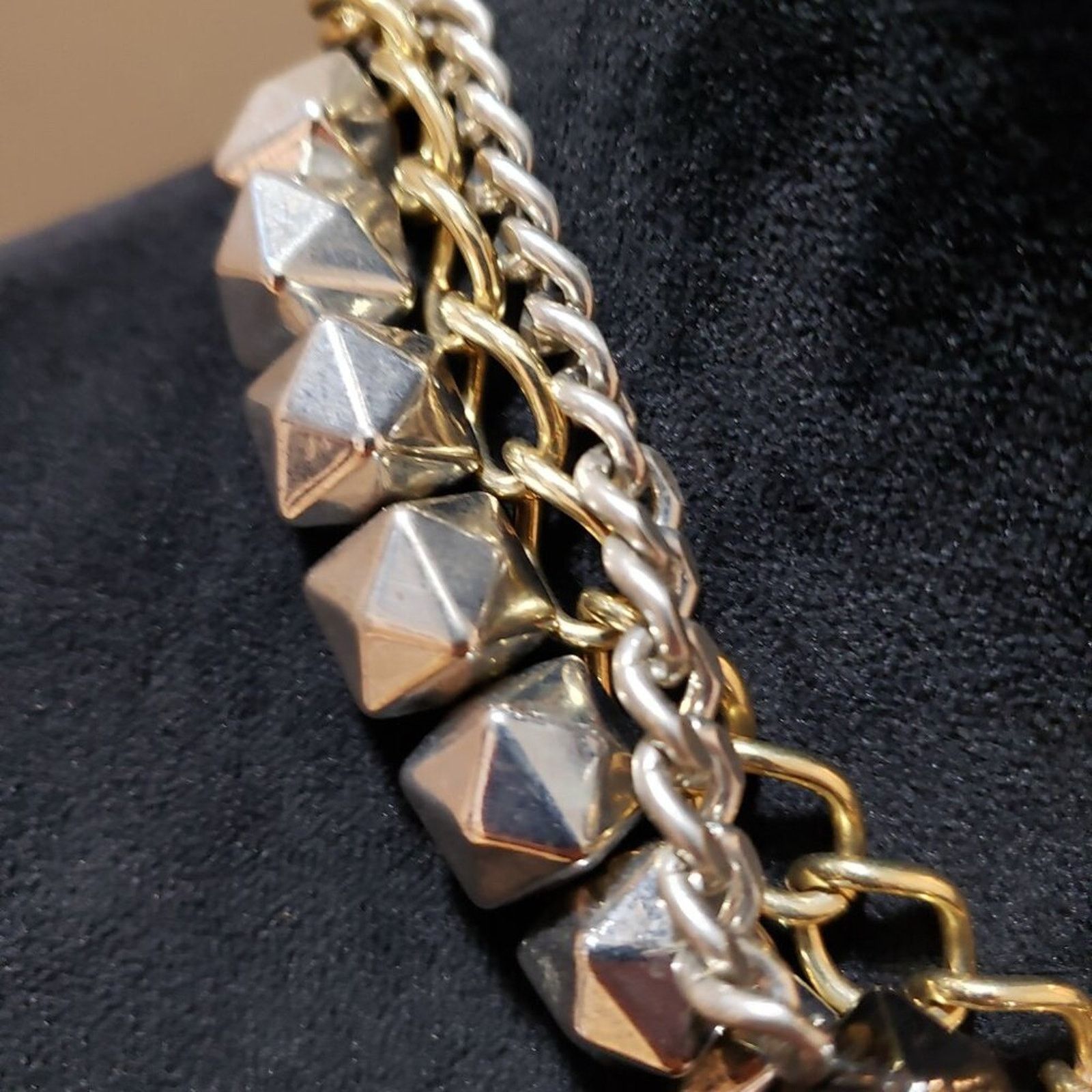 Vintage Vintage Womens Multi Tone Chain Box Linked 3 Strand Necklace Size ONE SIZE - 5 Thumbnail