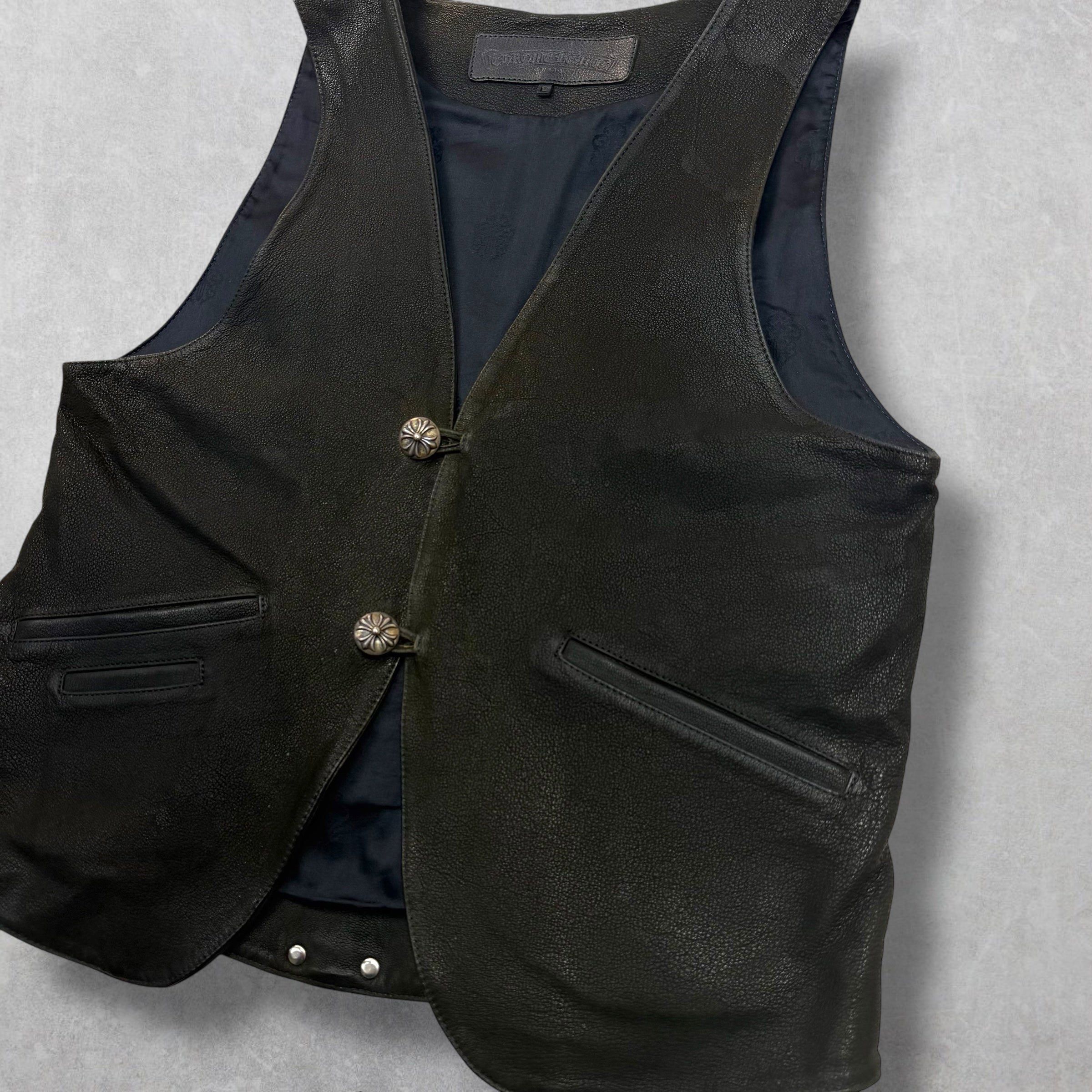 Chrome Hearts Vintage Chrome Hearts Classic Leather Vest L Size US L / EU 52-54 / 3 - 4 Thumbnail