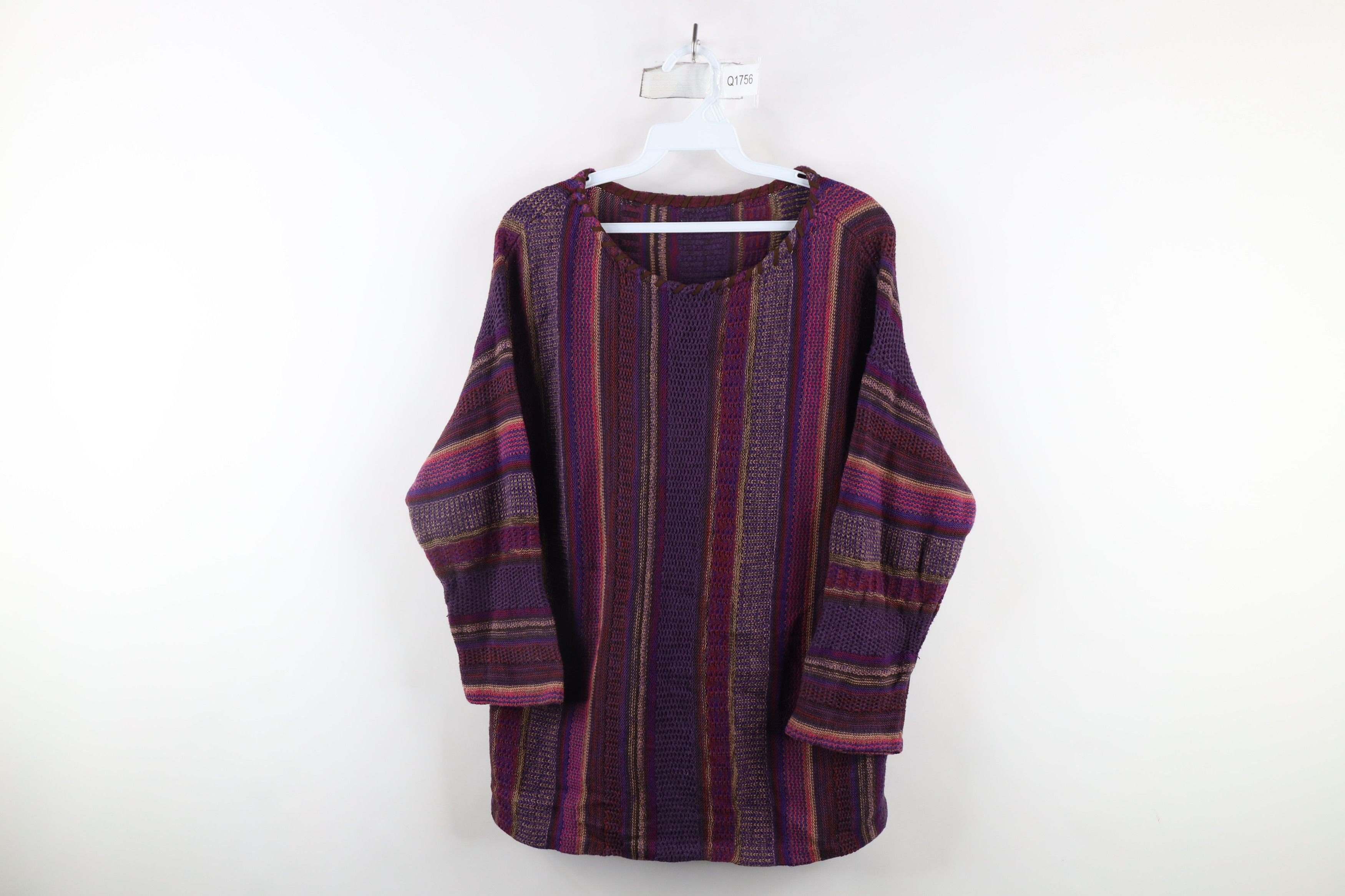 Ralph Lauren × Vintage Vintage Ralph Lauren Rainbow Striped Knit Crewneck Sweater Size L / US 10 / IT 46 - 1 Thumbnail