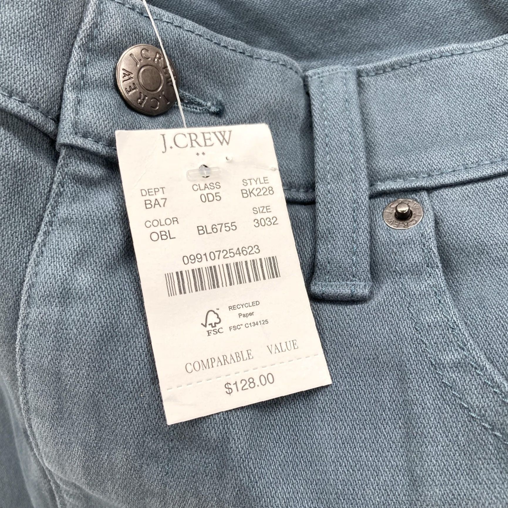 J.Crew J.CREW Slim fit Garment Dyed Five Pocket Pants Mens 30x32 Blue Gray Stretch NWT Pants Mens Slim fit Five Pocket Blue Gray NWT Size US 30 / EU 46 - 6 Thumbnail