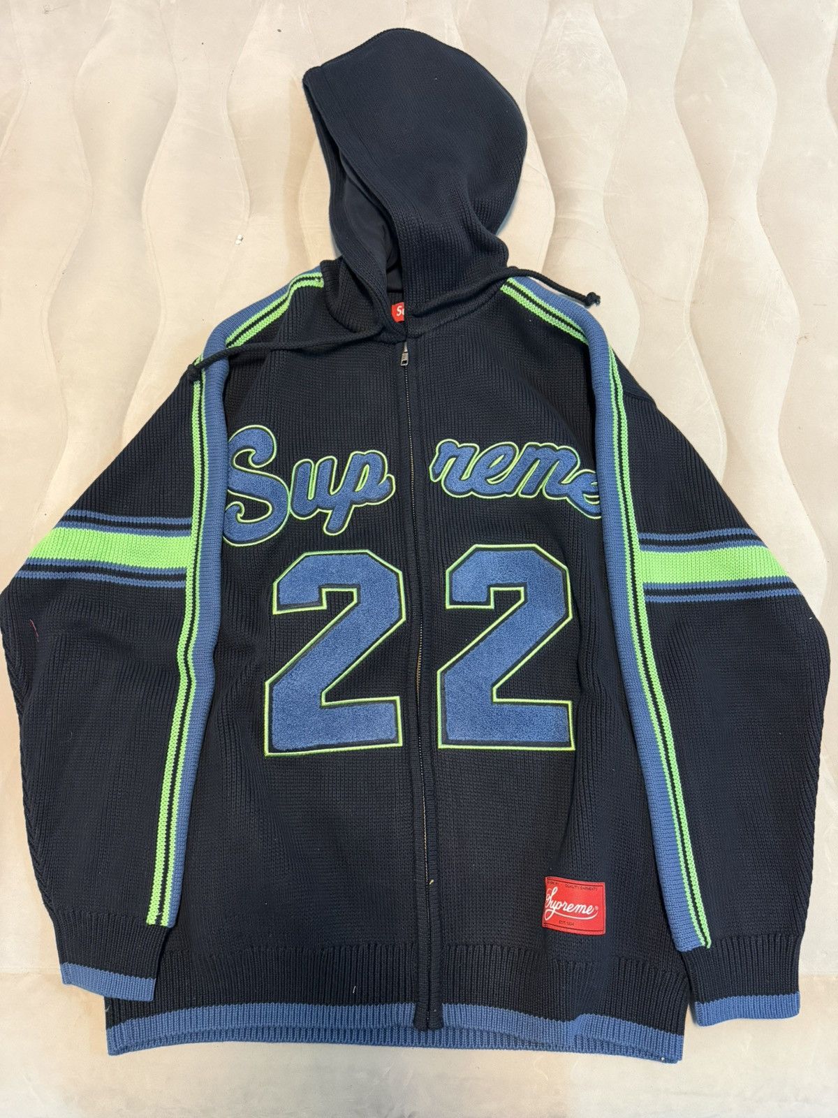 Supreme Supreme Varsity Chenille Hooded Sweatshirt - Script & '22 Size US L / EU 52-54 / 3 - 3 Thumbnail