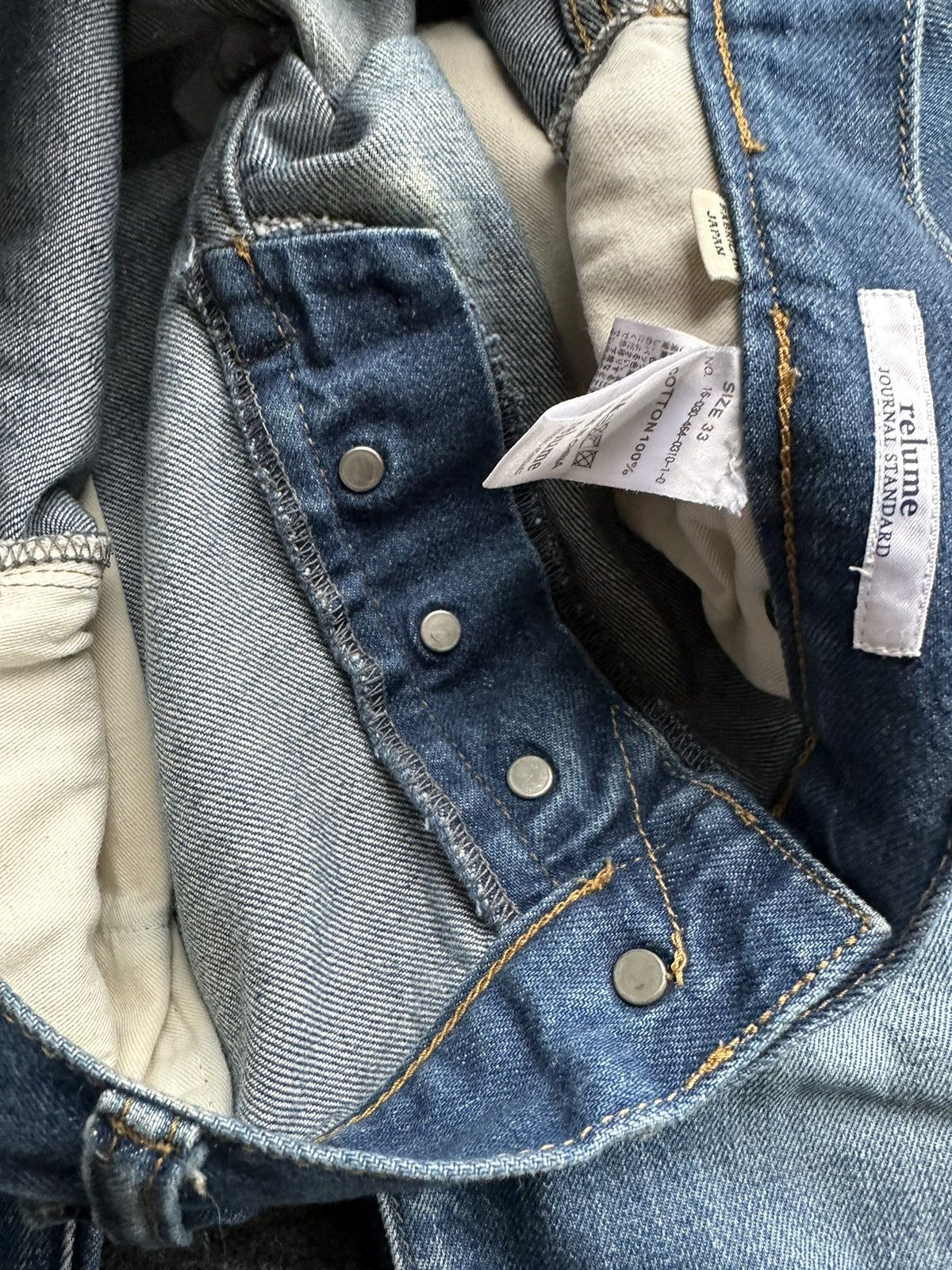 Journal Standard × KOJIMA GENES Vintage Relume Journal Standard Redline Faded Denim D414 Size US 33 - 18 Thumbnail