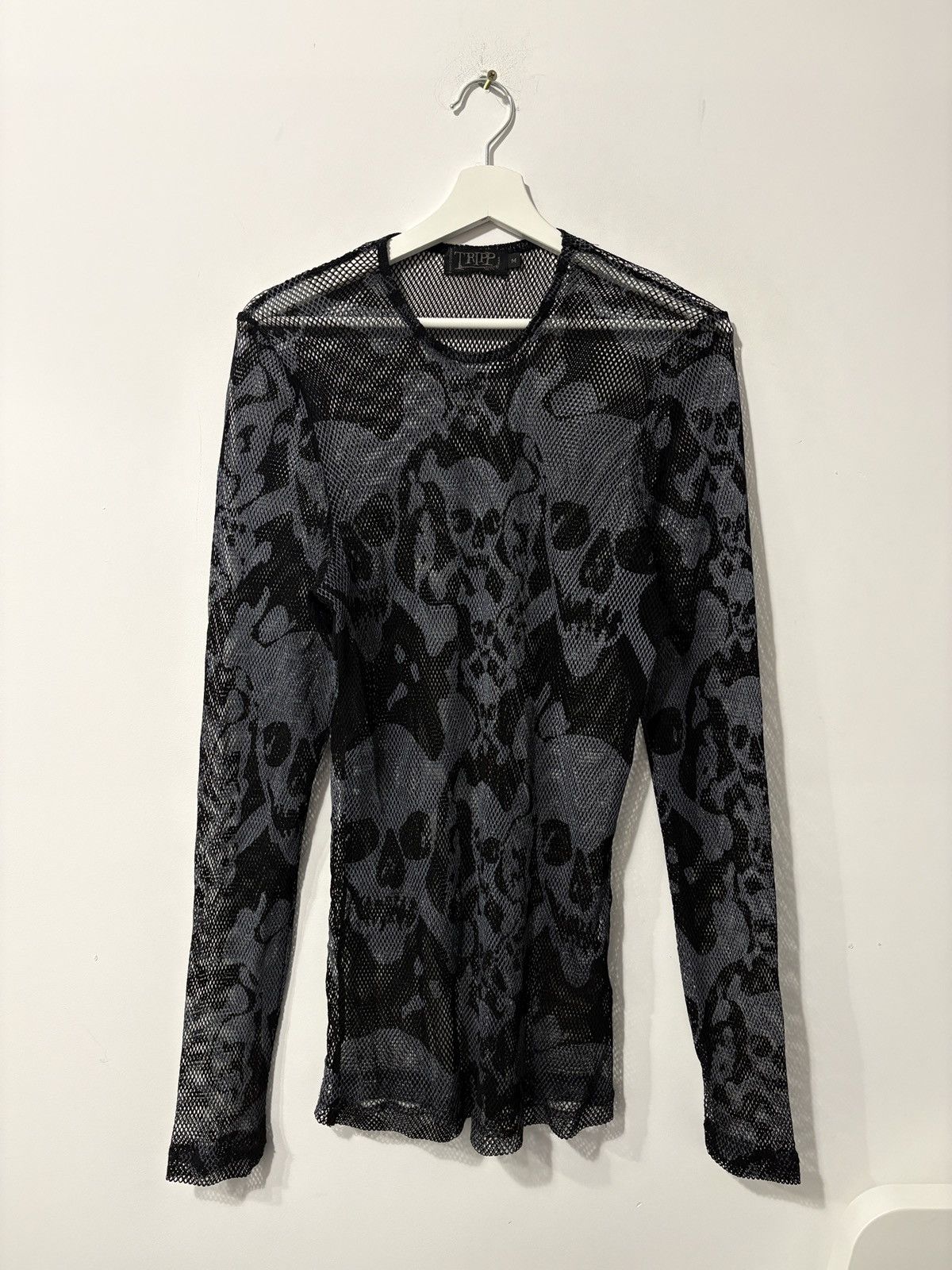 Tripp NYC × Vintage Daang Goodman Tripp NYC Man skull & crossbones fishnet shirt Size US M / EU 48-50 / 2 - 2 Thumbnail