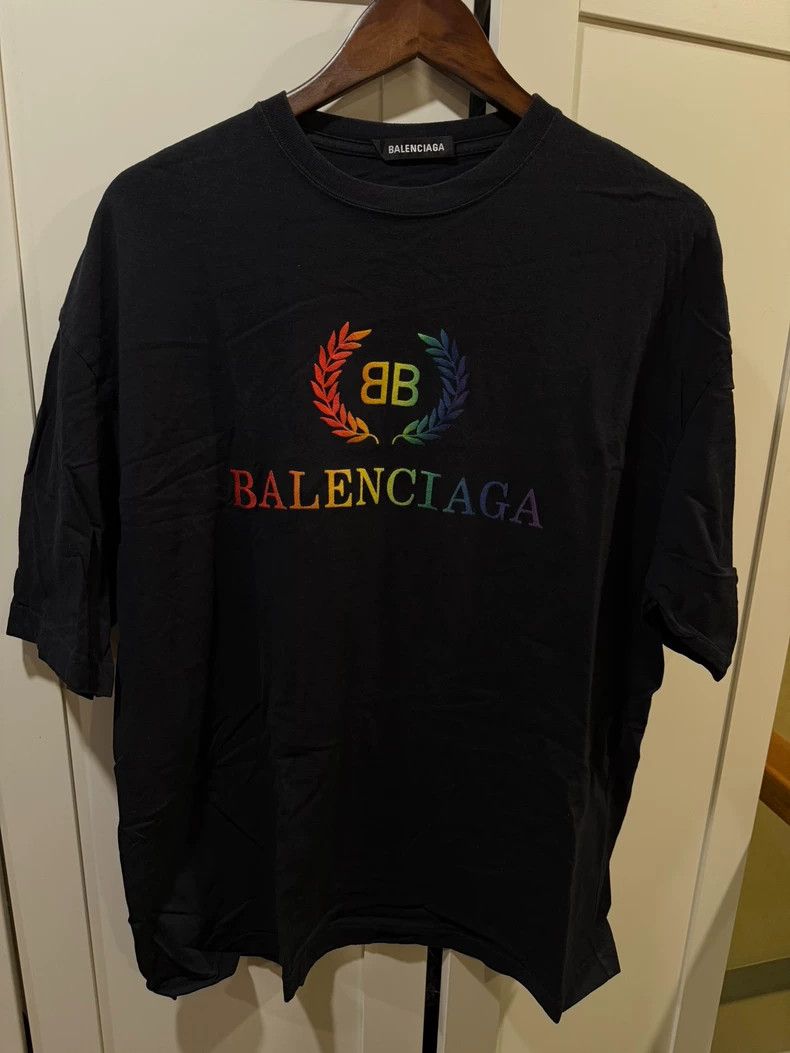 Balenciaga Balenciaga Rainbow Wheat Embroidery Tee - dmc Size US M / EU 48-50 / 2 - 1 Thumbnail