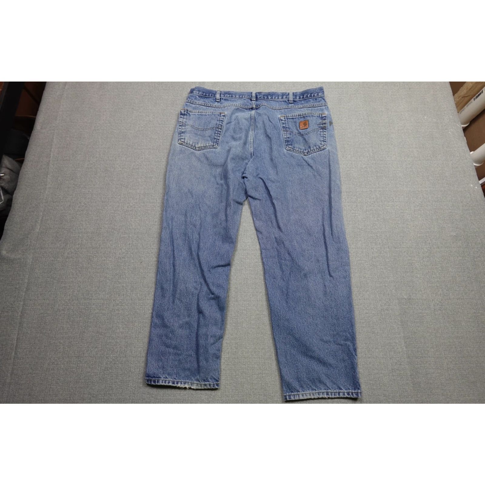 Carhartt Vintage Carhartt Jeans Mens 40x29 Blue Denim Workwear Straight Fit Distressed Jeans Mens Blue Denim Carhartt B17 40 29 Size US 40 / EU 56 - 6 Thumbnail