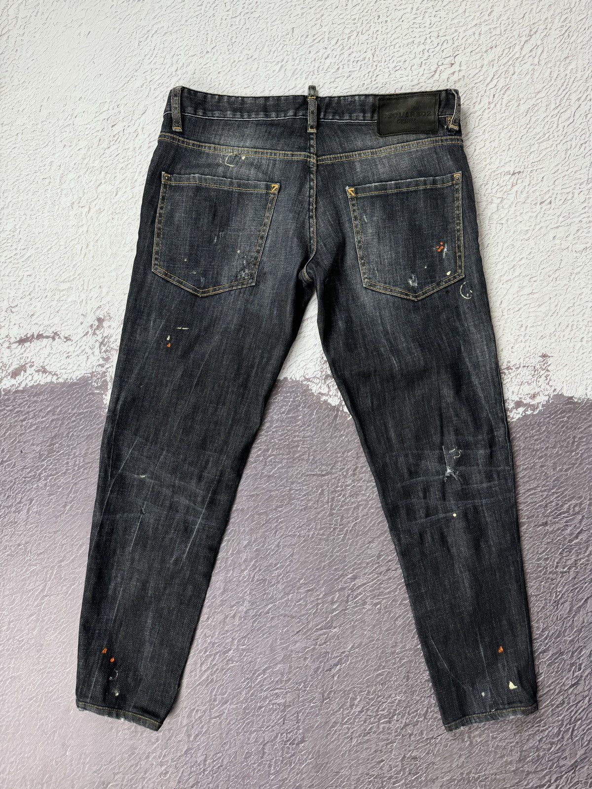 Dsquared2 Dsquared2 black distressed faded painted cropped jeans skiny Size US 34 / EU 50 - 12 Thumbnail