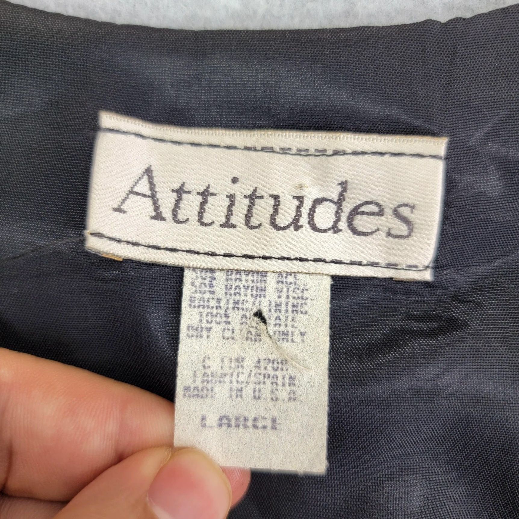 Vintage VINTAGE Attitudes Suit Vest Mens Large Gray Herringbone 3 Piece Rayon Acetate Belted USA Size 42R - 2 Thumbnail