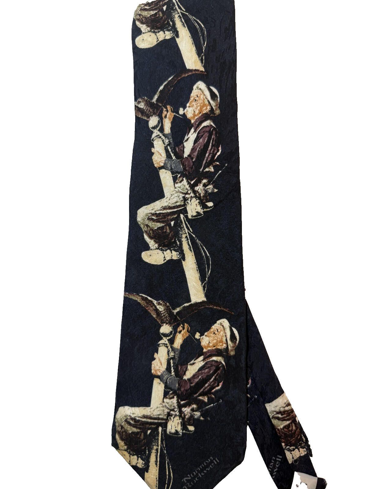 Other Norman Rockwell Tie Lot 2 Mens Silk Lineman Bookworm Size ONE SIZE - 4 Thumbnail