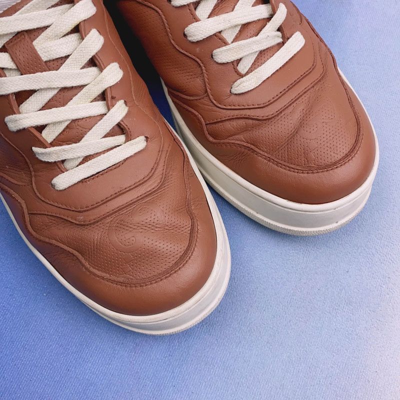 Gucci Gucci Chunky B Brown Leather Low-Top Sneakers - Size US 11 / EU 44 - 9 Thumbnail