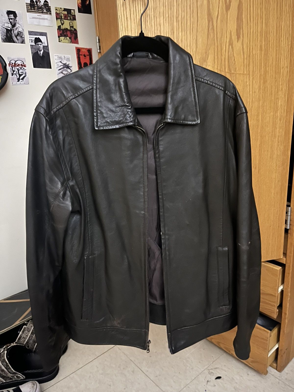 True vintage Brown leather jacket