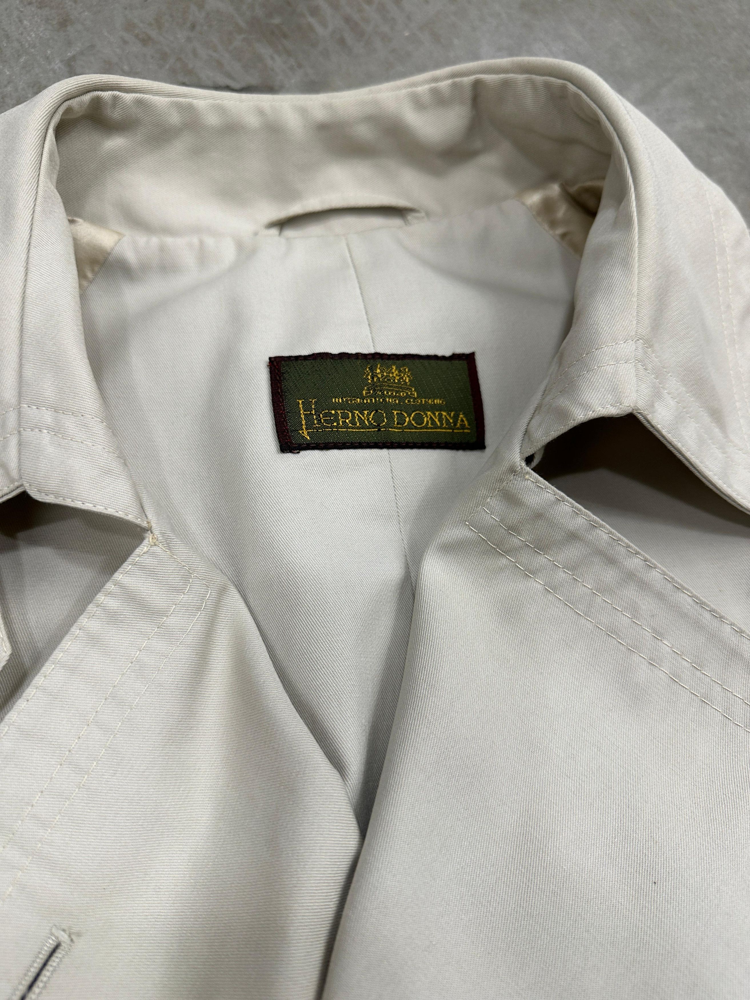Vintage 80s Herno White Trenchcoat Size S / US 4 / IT 40 - 3 Thumbnail