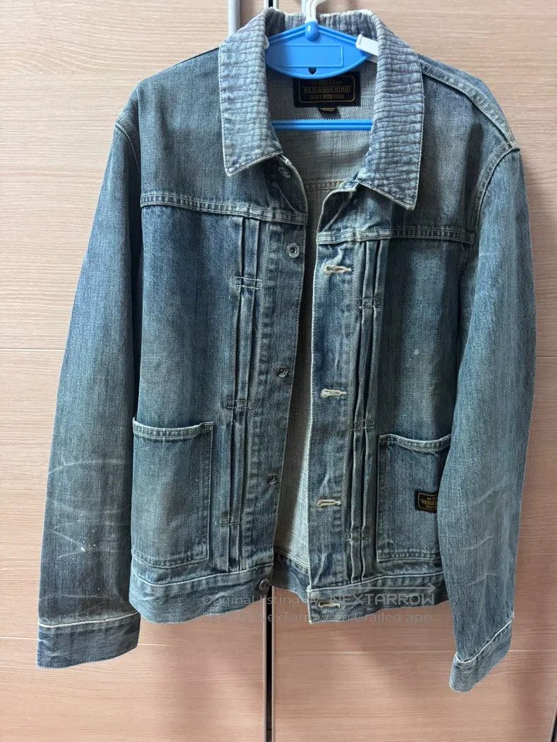 Neighborhood Neighborhood Ink wash oil stain denim jacket with embroide Size US M / EU 48-50 / 2 - 1 Thumbnail