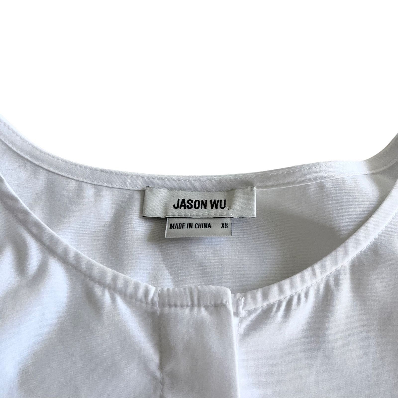 Jason Wu Jason Wu White Poplin Blouse Lace Trim Reworked XS Size XS / US 0-2 / IT 36-38 - 2 Thumbnail