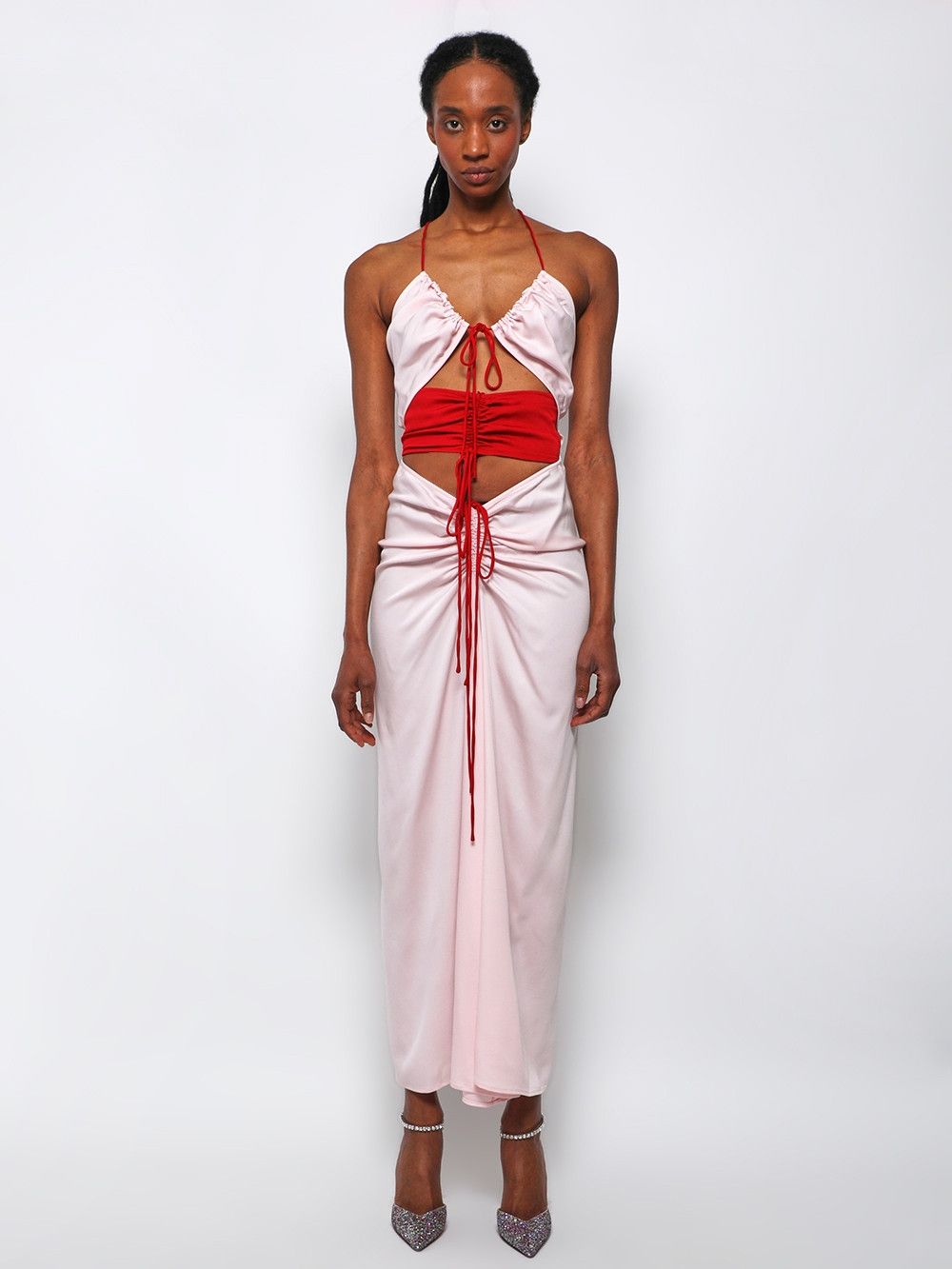 Christopher Esber Multi Panel Disconnect Ruched Halter Dress Size XS / US 0-2 / IT 36-38 - 3 Thumbnail