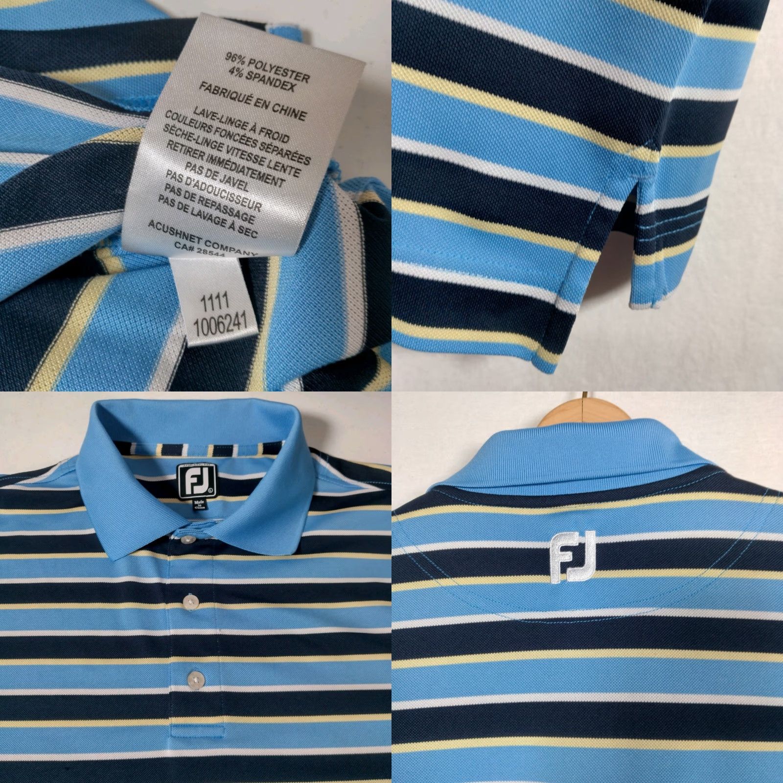 Footjoy FootJoy Polo Shirt Men L Striped Blue Polyester Blend Embroidered Quicksilver Golf Club Vintage PA Country Club Golf Size US L / EU 52-54 / 3 - 8 Thumbnail