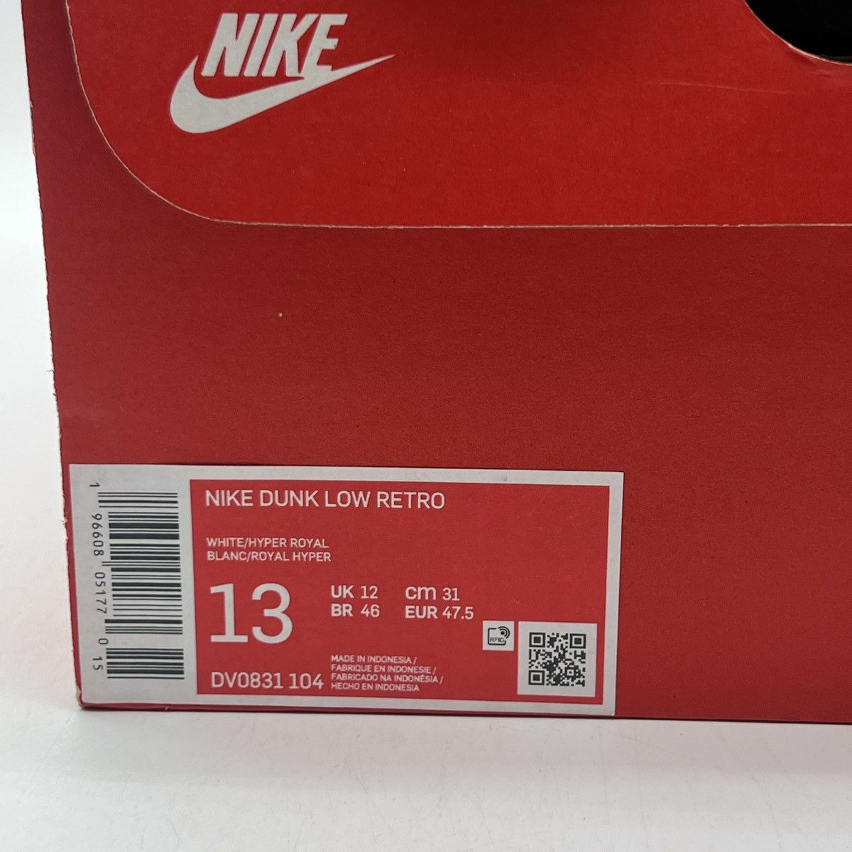 Nike Nike dunk low white hyper royal Size US 13 / EU 46 - 6 Thumbnail