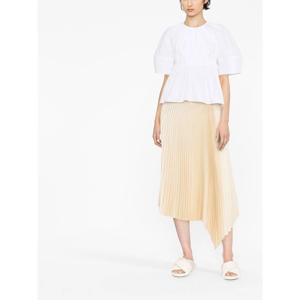Jil Sander o1y1025 Short Sleeves Blouse in White Size M / US 6-8 / IT 42-44 - 3 Thumbnail