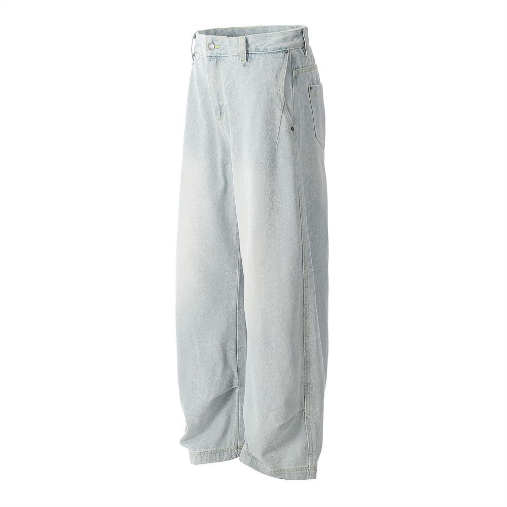 Japanese Brand × Jean Men's distressed loose light washed scimitar jeans Size US 32 / EU 48 - 2 Thumbnail