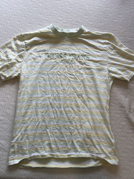 Guess striped best sale tee asap rocky