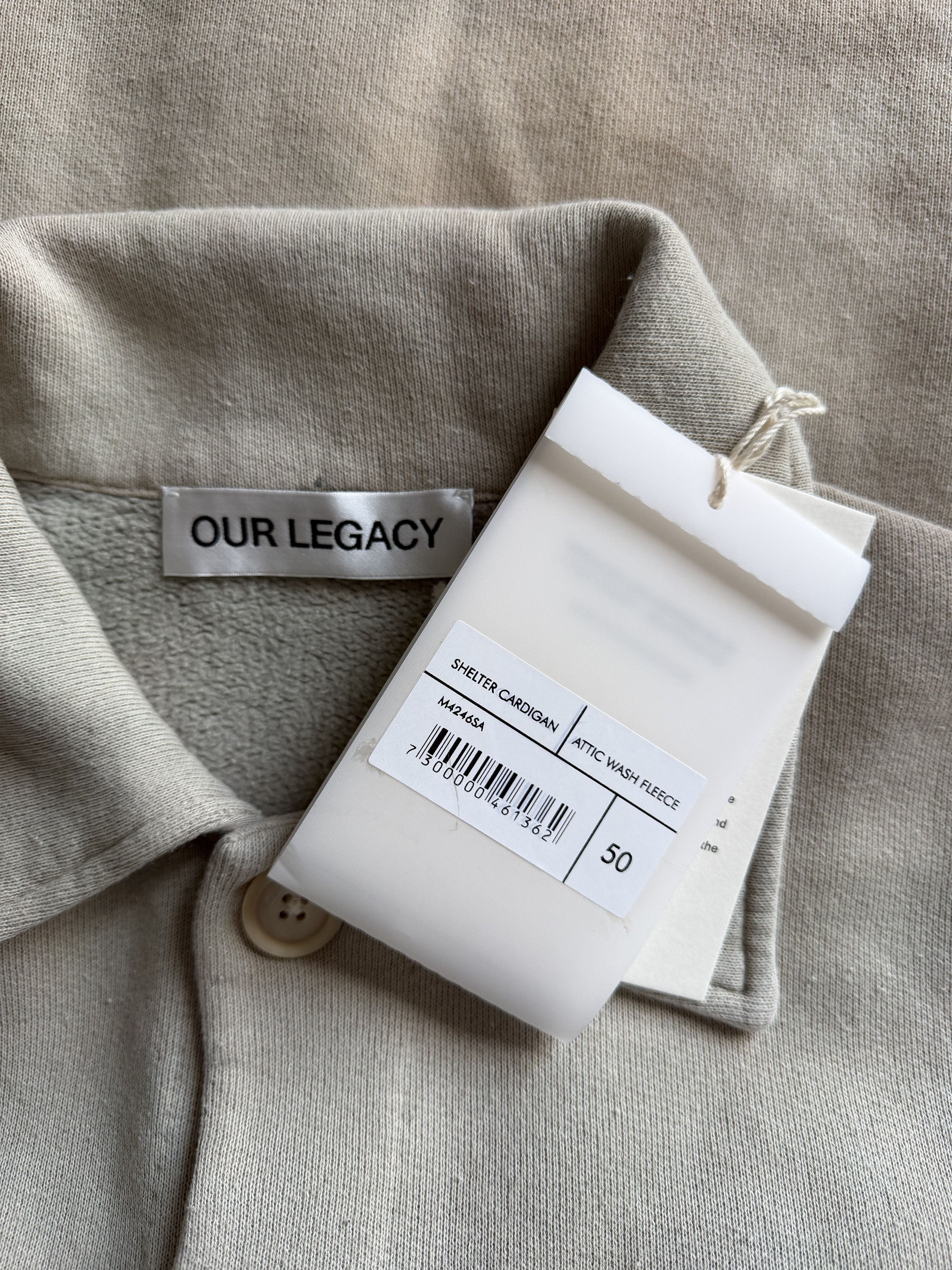 Our Legacy Our Legacy Shelter Cardigan in Attic Fleece Wash Size US M / EU 48-50 / 2 - 7 Thumbnail