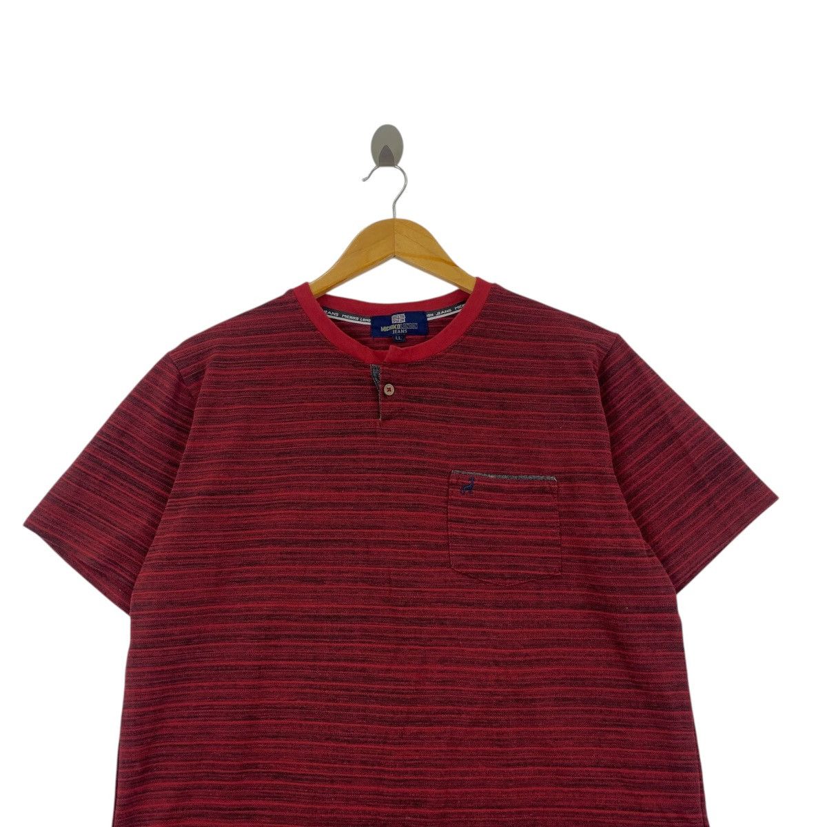 Vintage Vintage MICHIKO LONDON JEANS Collection Henley Tee Shirt Size L / US 10 / IT 46 - 2 Thumbnail