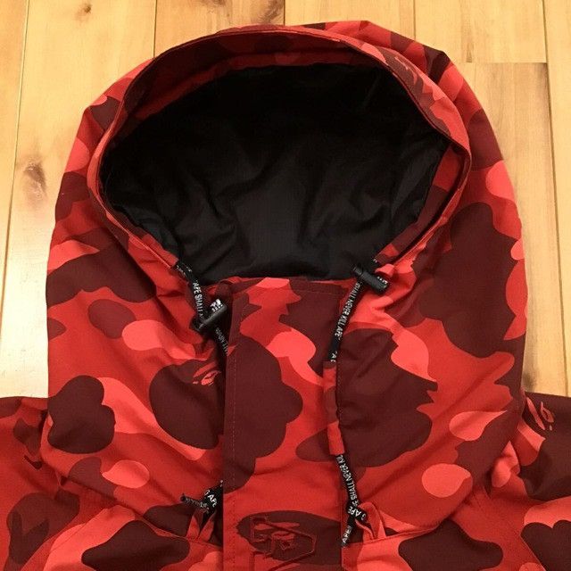 Red camo BAPE hoodie snowboard jacket a bathing ape