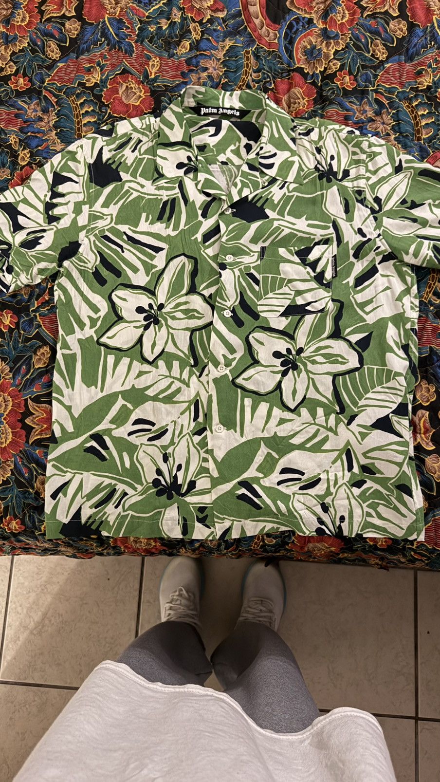 Palm Angels Palm Angels Macro Hibiscus Floral Print Short-Sleeved Shirt Size US M / EU 48-50 / 2 - 1 Thumbnail
