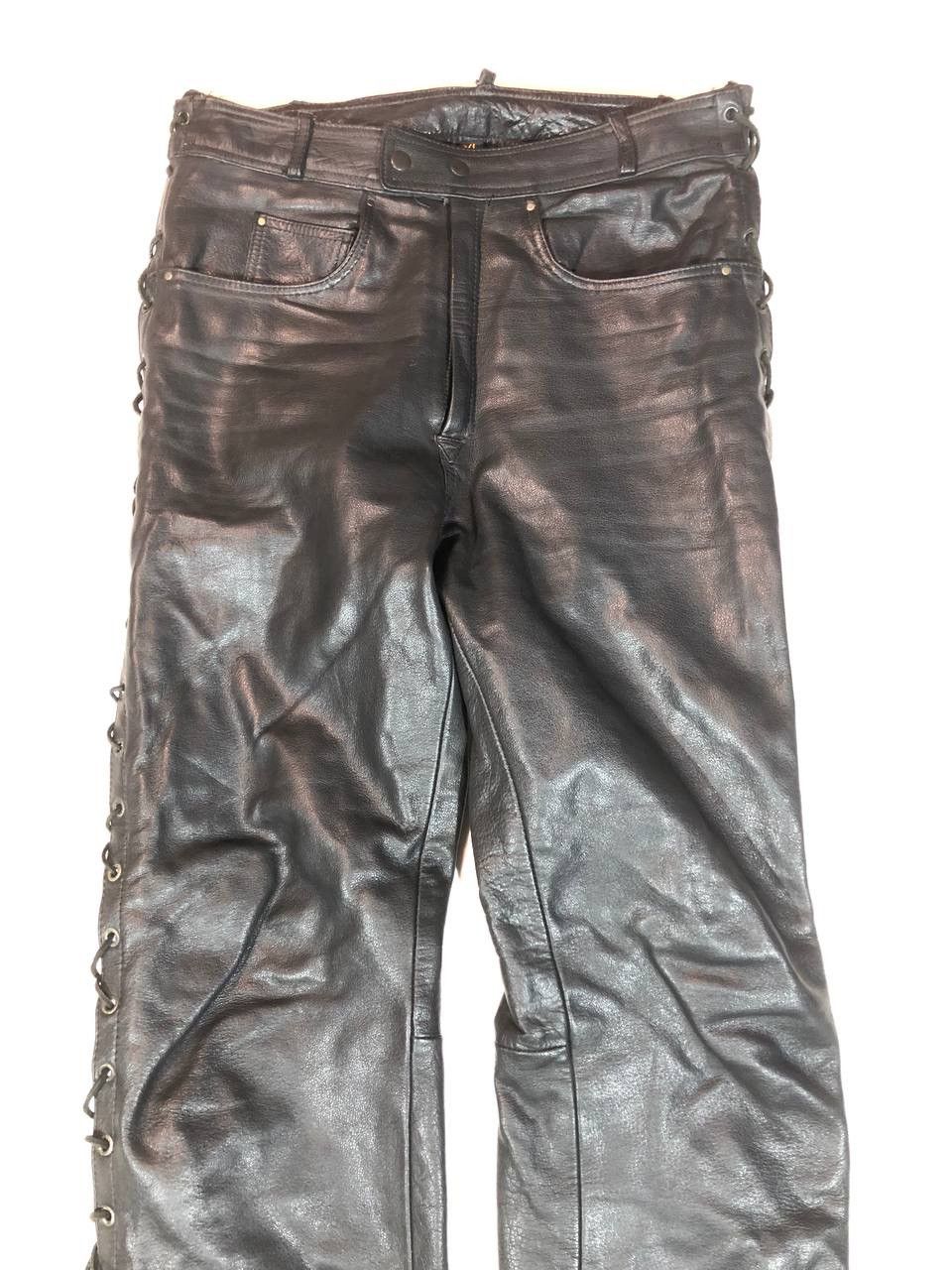 Genuine Leather Avangarde Vintage Racing Biker Leather Pants Size US 35 - 4 Thumbnail