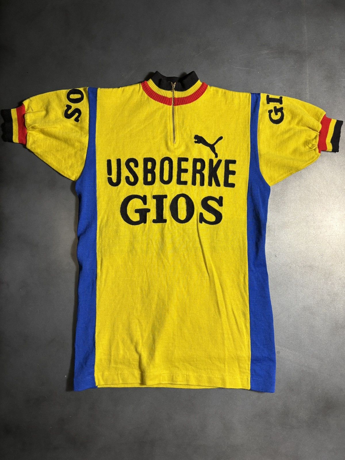 Puma 1978 IJsboerke-Gios Cycling Jersey 1970s Vintage Italy Wool Size US S / EU 44-46 / 1 - 3 Thumbnail