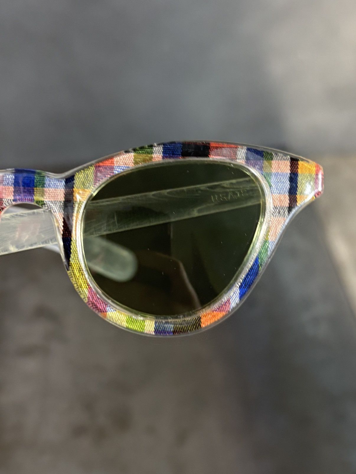Vintage True Vintage Plaid Sunglasses 1940s 1950s Made in USA AO Size ONE SIZE - 16 Thumbnail