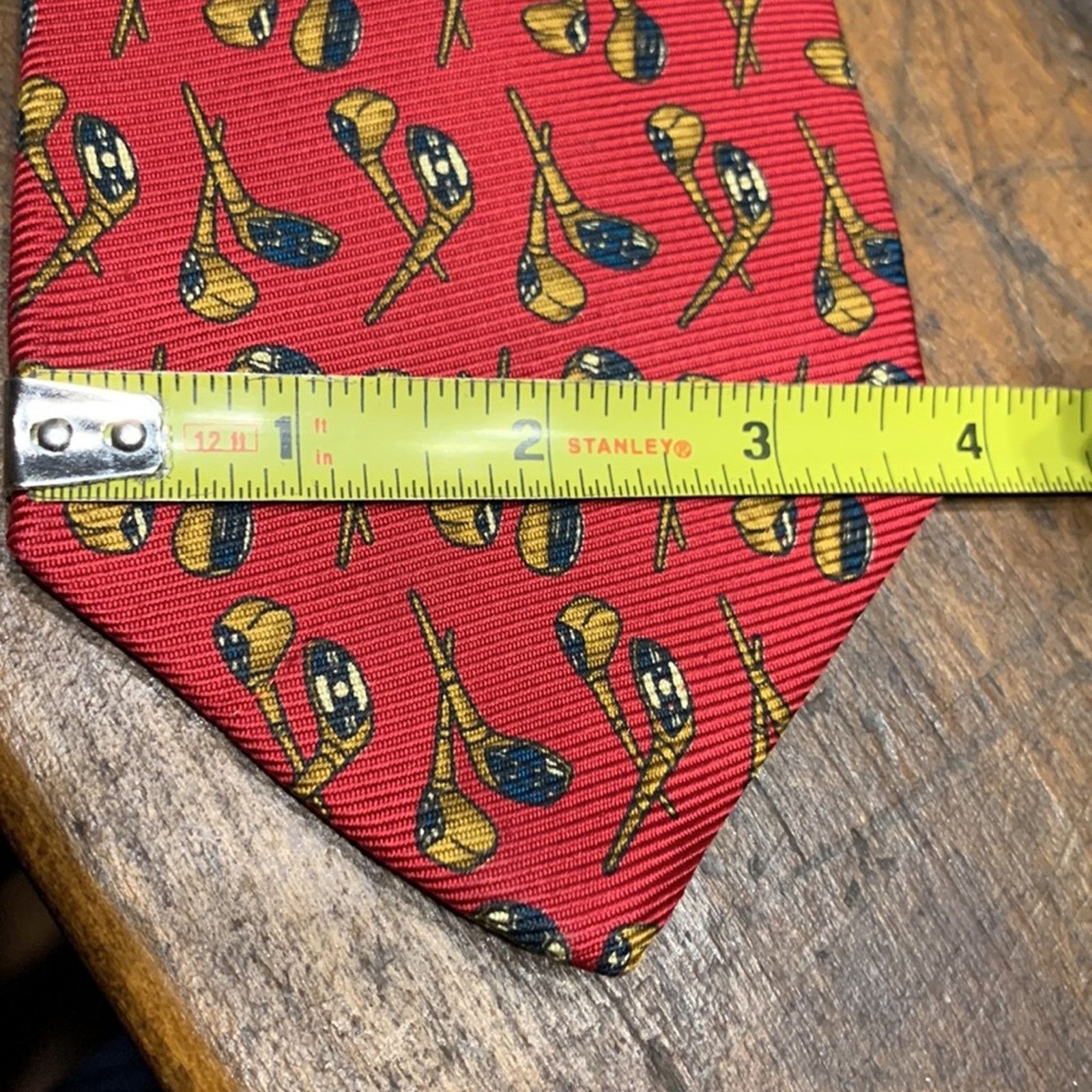 Burberry Burberry's of London red silk twill necktie with golf print Size ONE SIZE - 11 Thumbnail
