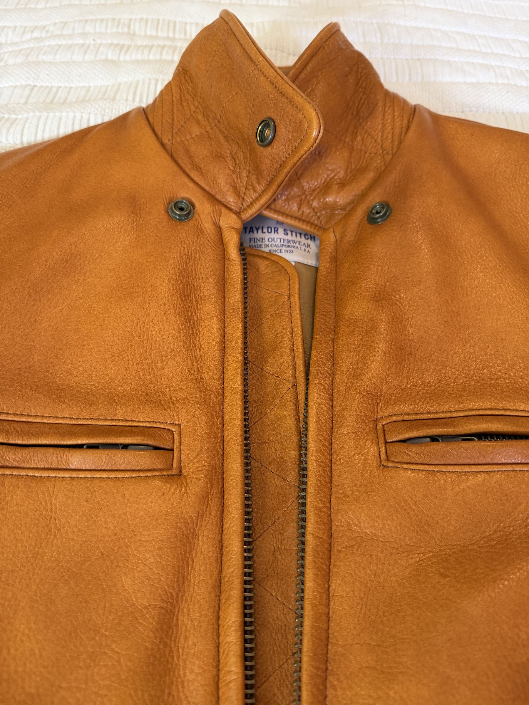 Taylor Stitch The Moto Jacket in Whiskey Steerhide Size US S / EU 44-46 / 1 - 1 Thumbnail