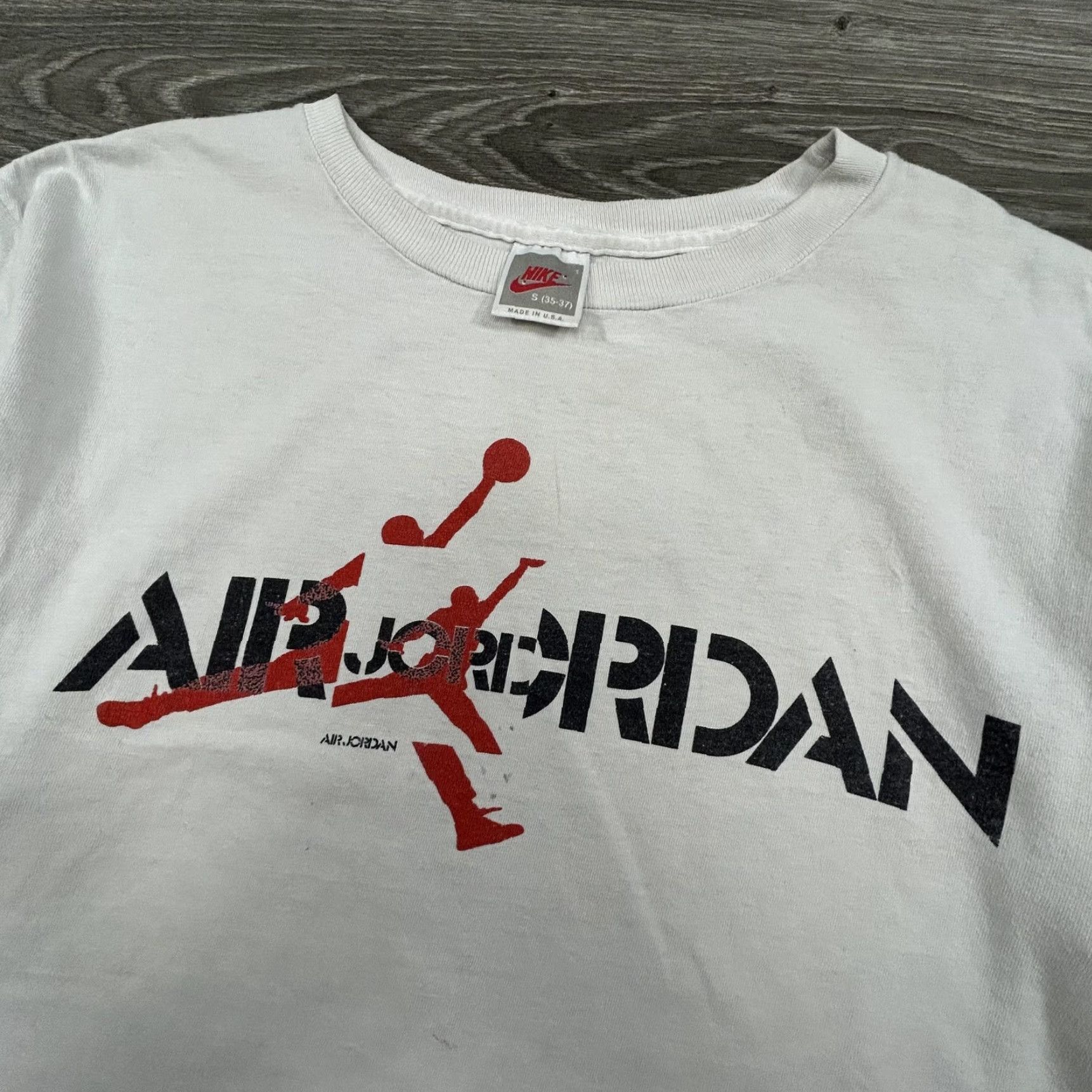 Nike VINTAGE Nike Air Jordan Shirt Mens Small White Jumpman Logo Made in USA 80s Size US S / EU 44-46 / 1 - 3 Thumbnail