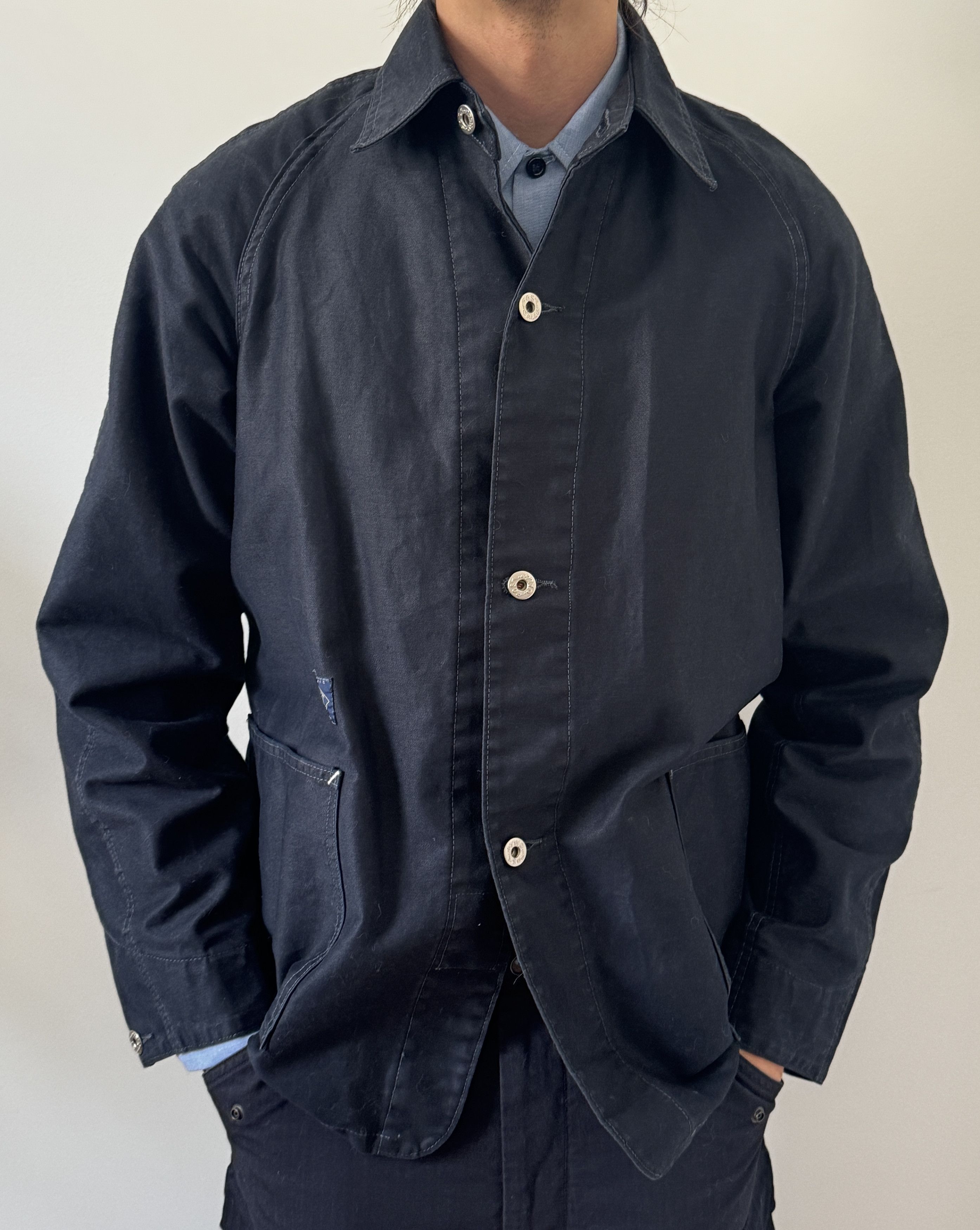 トップス post overalls 1208 New Shirts navy Post Overalls No. 6 Shirt S/S Blue Plaid Seersucker - Made