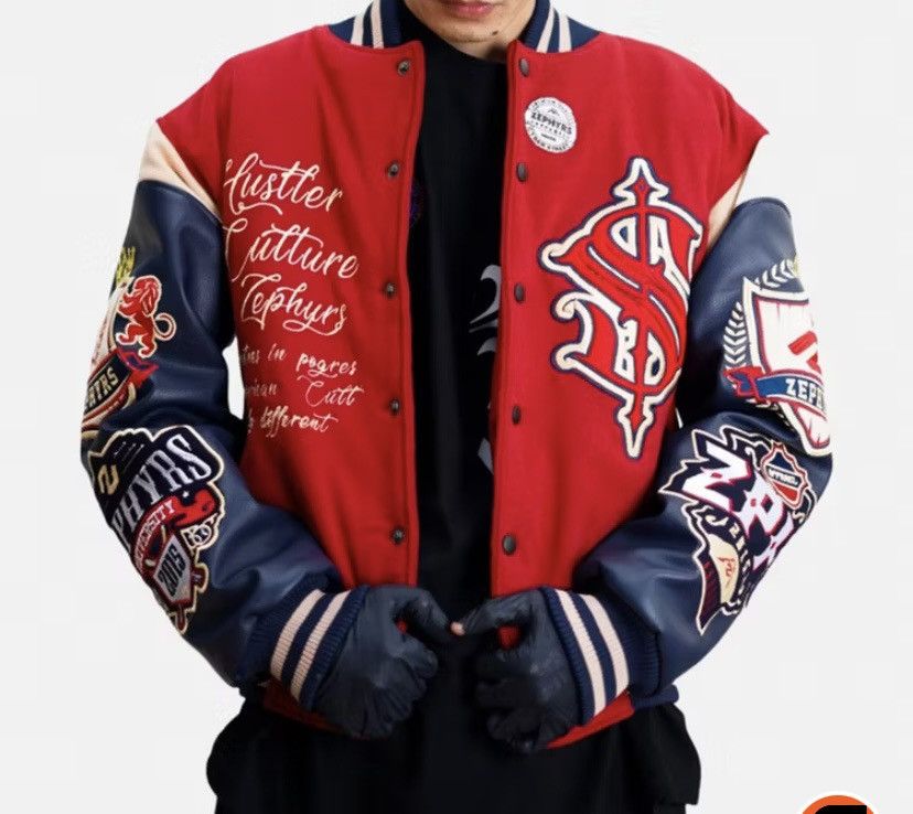 Other Varsity jacket skull maroon streetwear Size US M / EU 48-50 / 2 - 1 Thumbnail