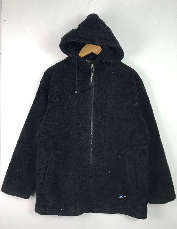 image of Reebok Full Zipper Fleece Sherpa Black Colour, Men's (Size XL)