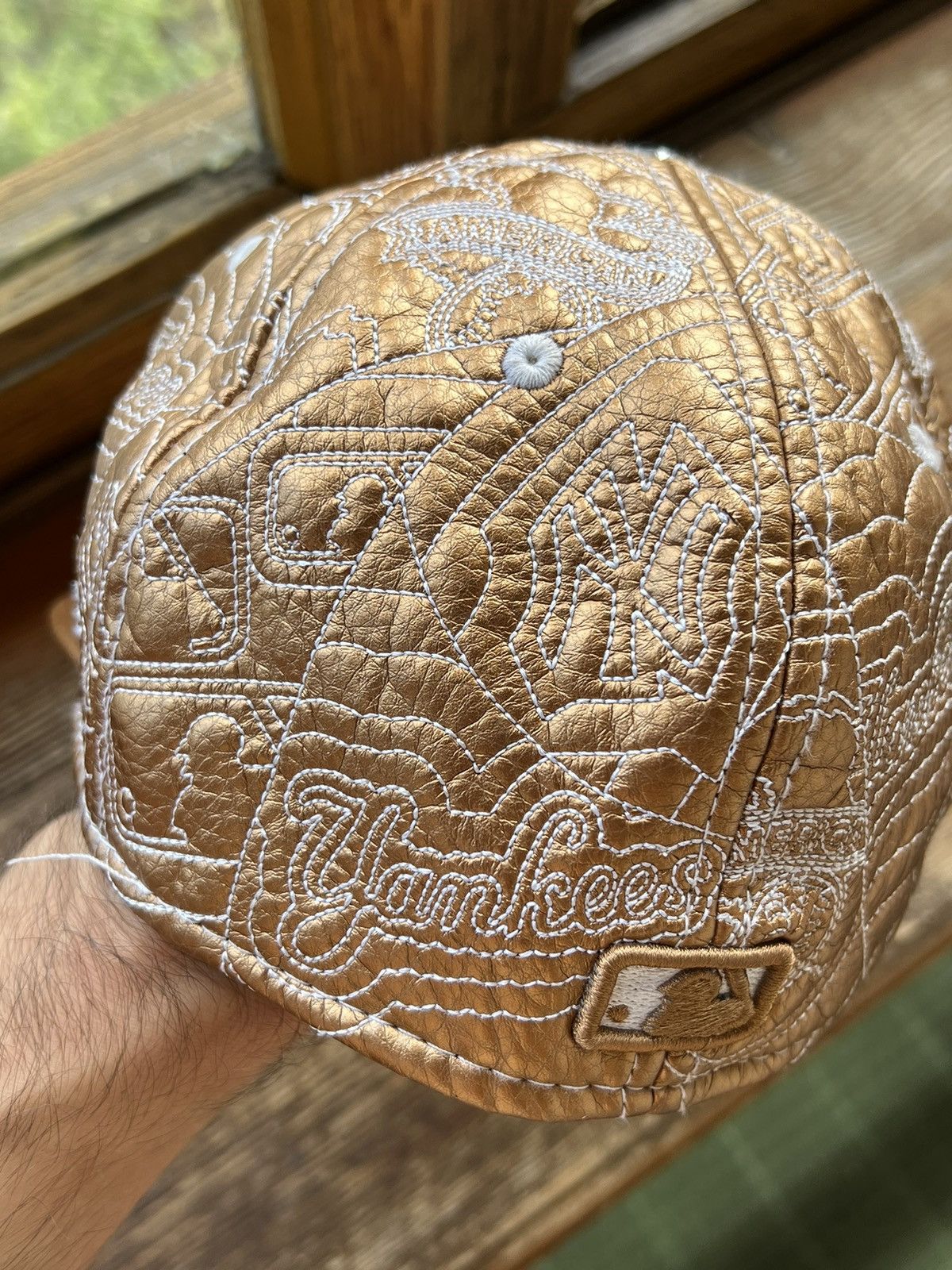 New Era Vintage Leather New York Yankees Cap New Era Y2K Size ONE SIZE - 7 Thumbnail