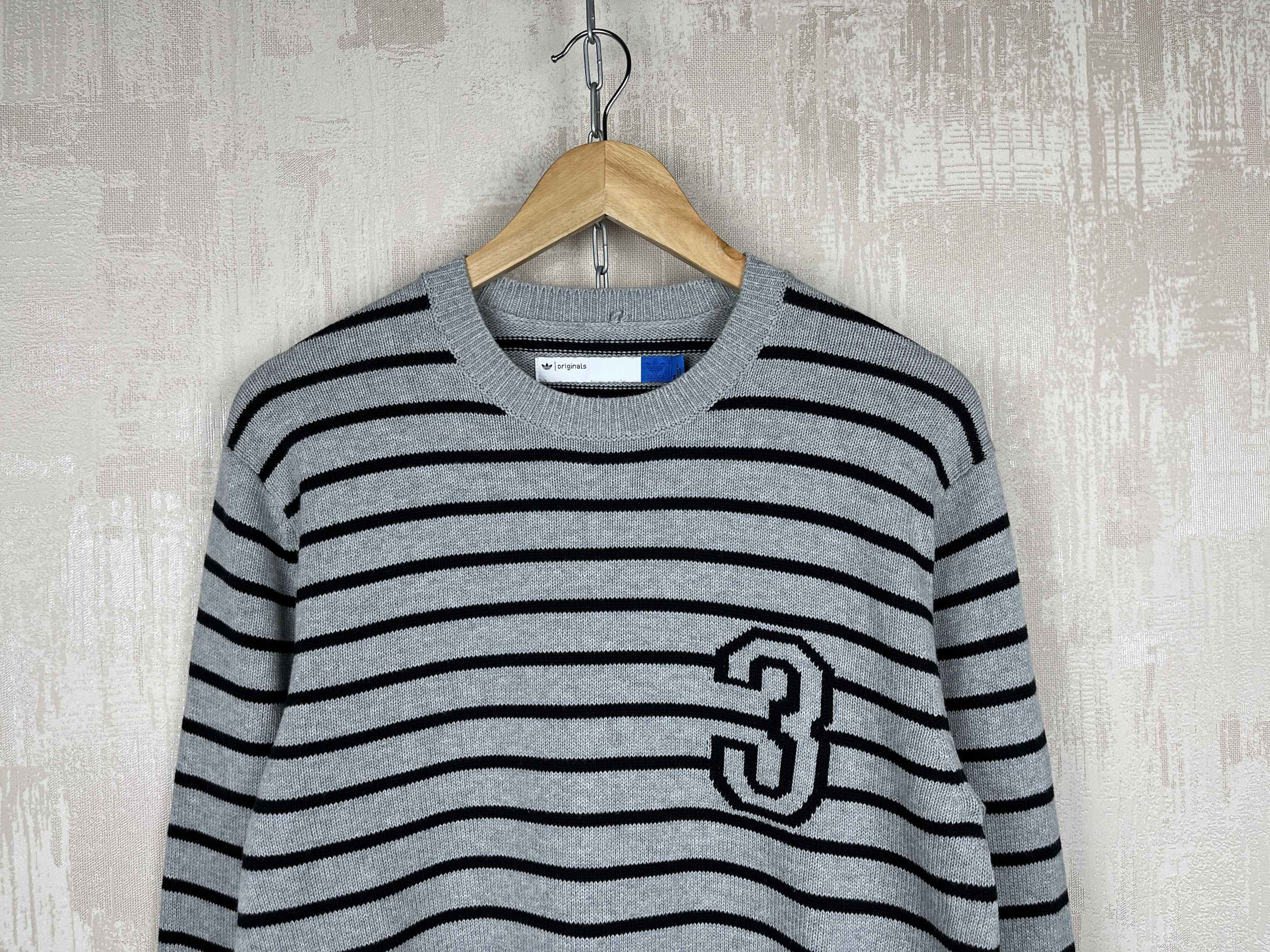 Adidas Adidas Originals # 3 Striped Knit Sweater Size US M / EU 48-50 / 2 - 3 Thumbnail