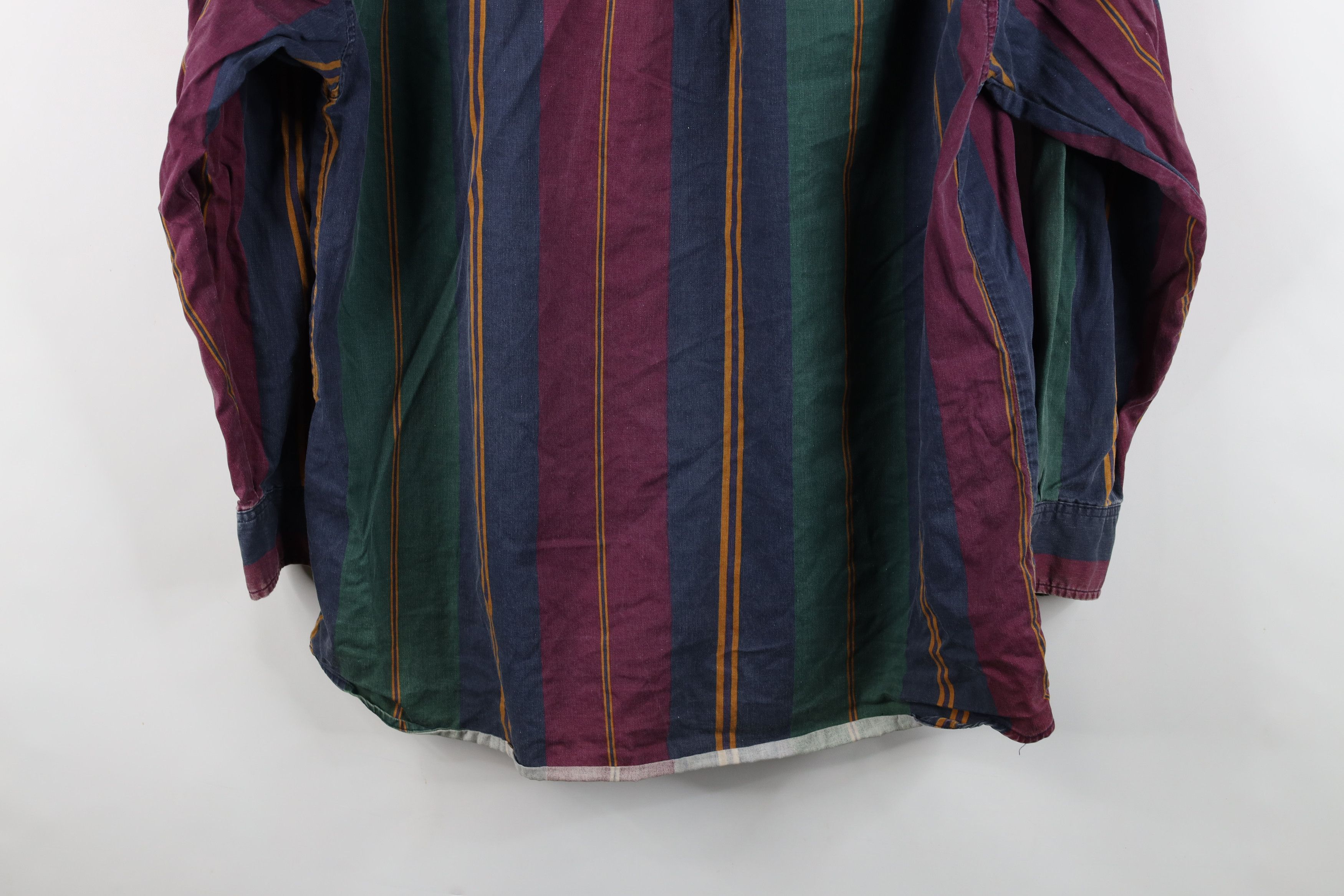 Vintage Vintage 90s Streetwear Rainbow Striped Button Shirt Size US M / EU 48-50 / 2 - 14 Thumbnail