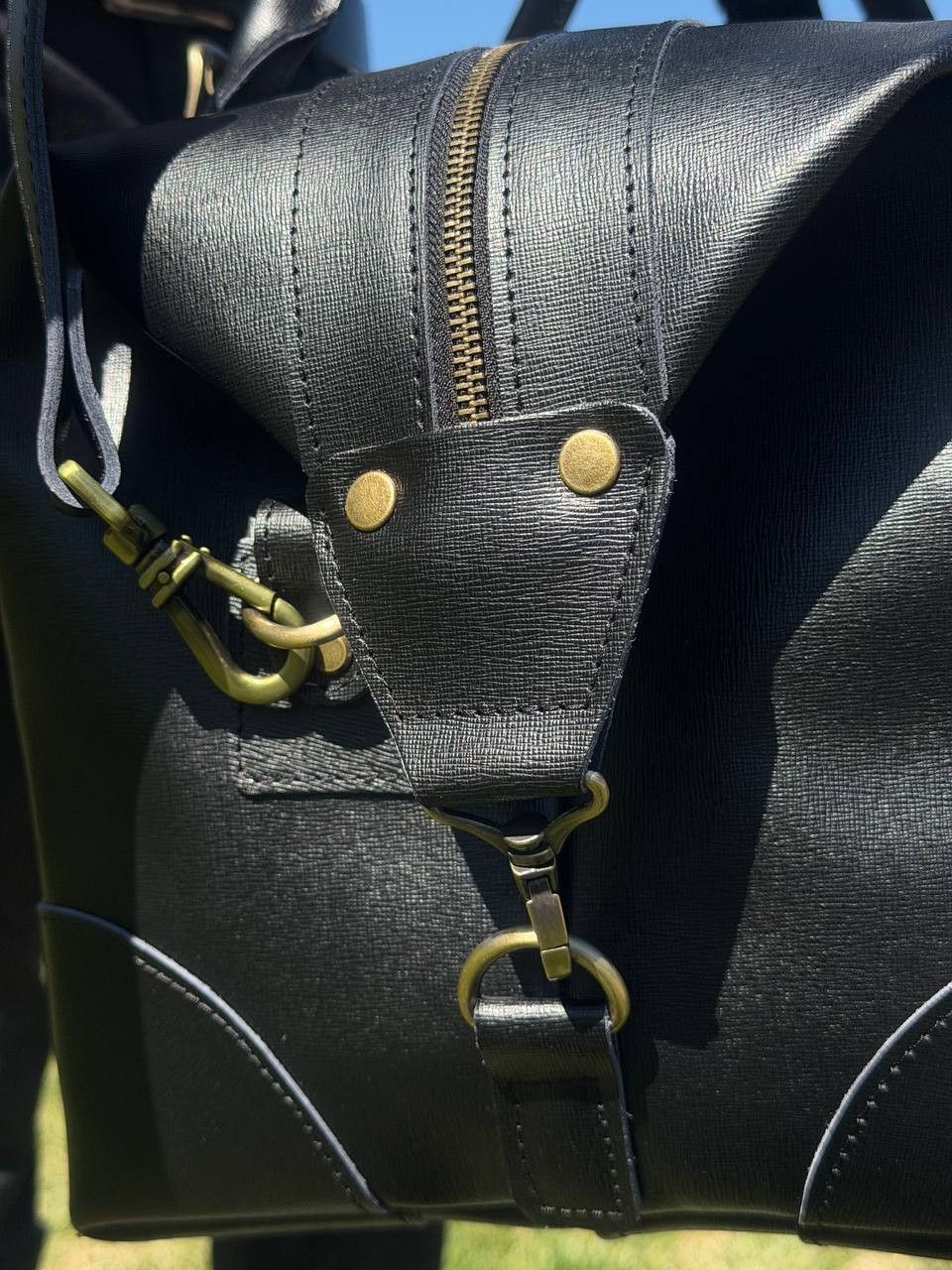 Handmade Genuine leather travel bag. Duffel Bag. Weekender Size ONE SIZE - 6 Thumbnail