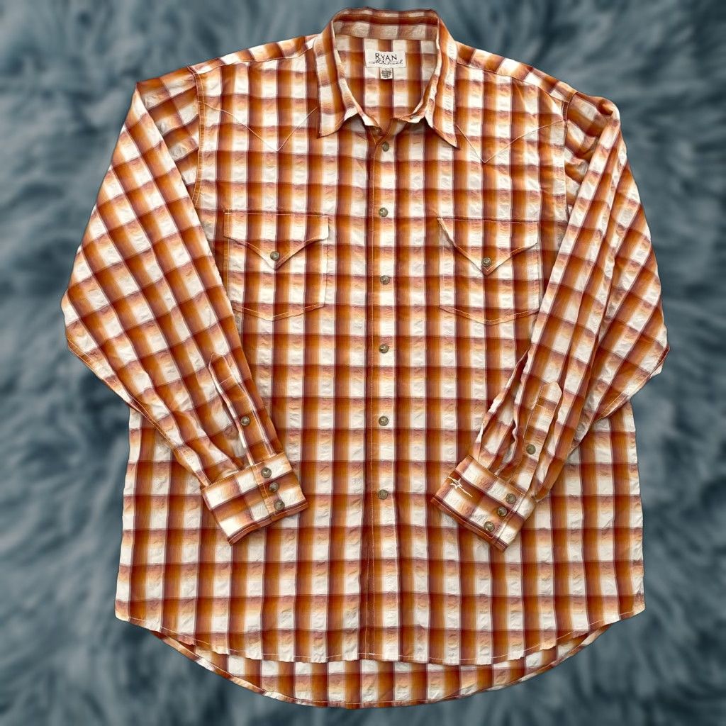 Vintage VINTAGE Ryan Michael Western Shirt Men Large Plaid Snap Button Collared Western Cowboy 90s Mens Size US L / EU 52-54 / 3 - 1 Thumbnail