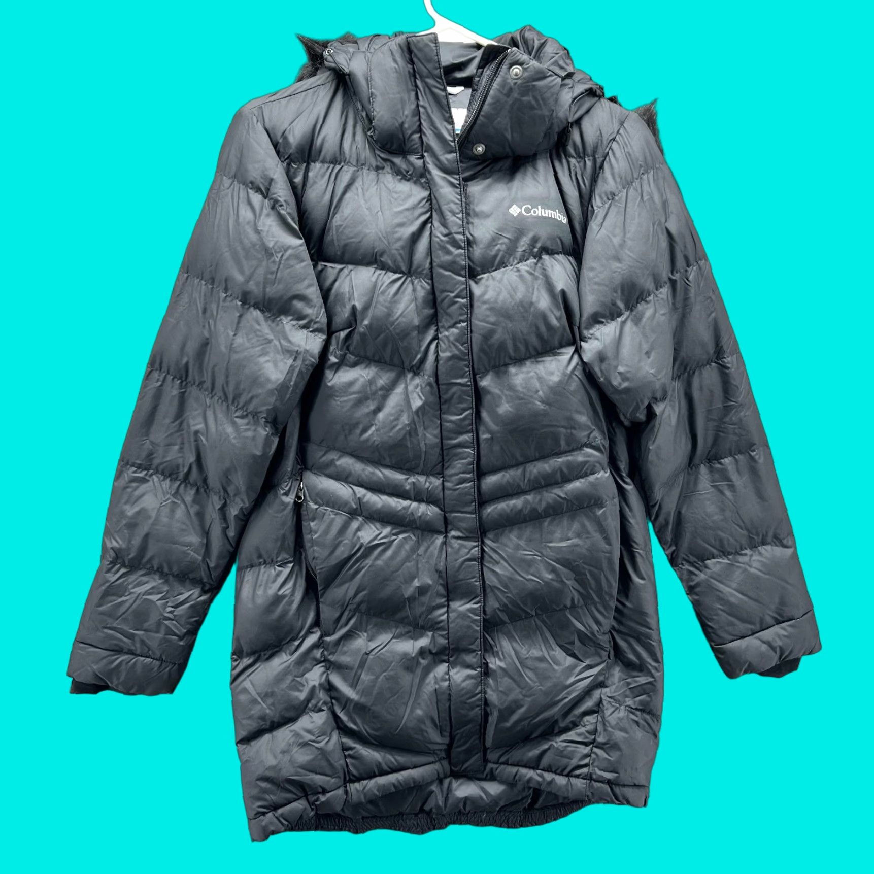 Vintage Columbia Parka Coat Womens XS Black Hooded Puffer Insulated Full Zip Winter Coat Size XS / US 0-2 / IT 36-38 - 1 Thumbnail