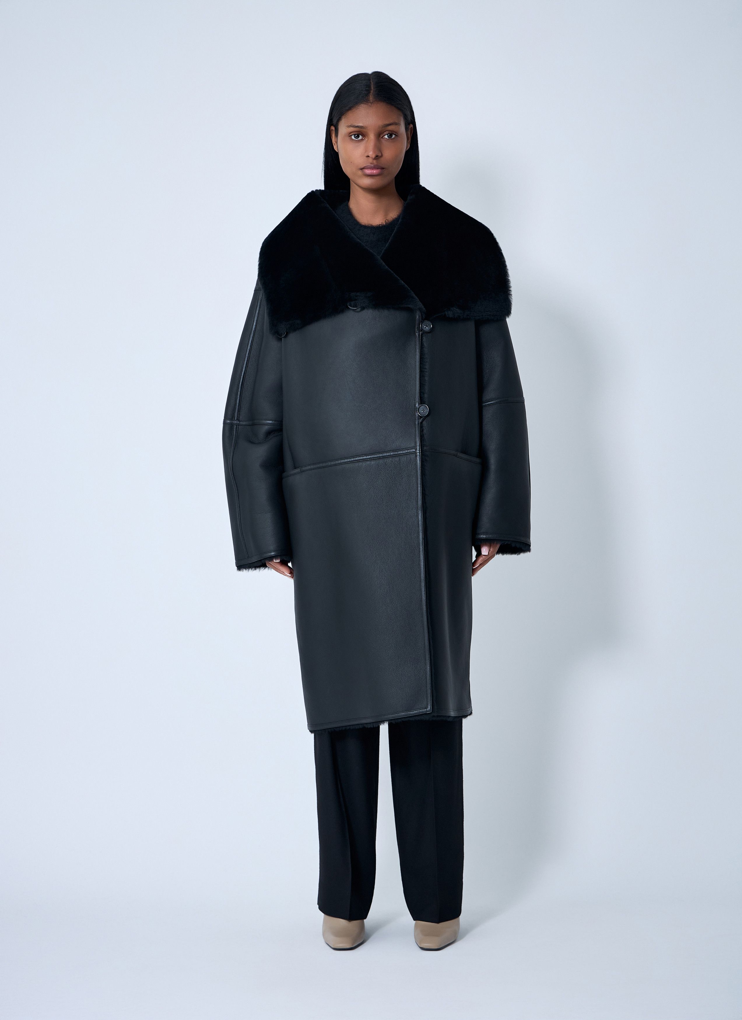 Toteme Shearling Wrap Coat Size S / US 4 / IT 40 - 1 Thumbnail