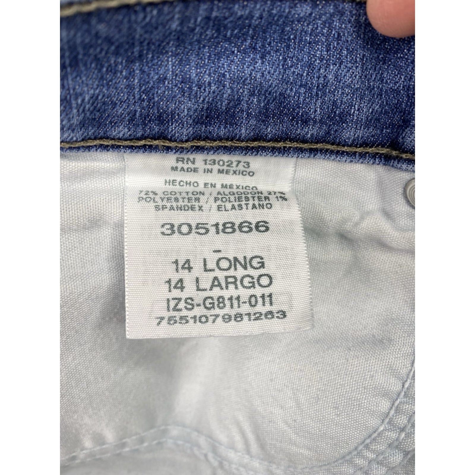 Lee Lee Womens Jeans 14 Tall Relaxed Straight Leg High Rise Stretch Denim Size 36" / US 14 / IT 50 - 6 Thumbnail