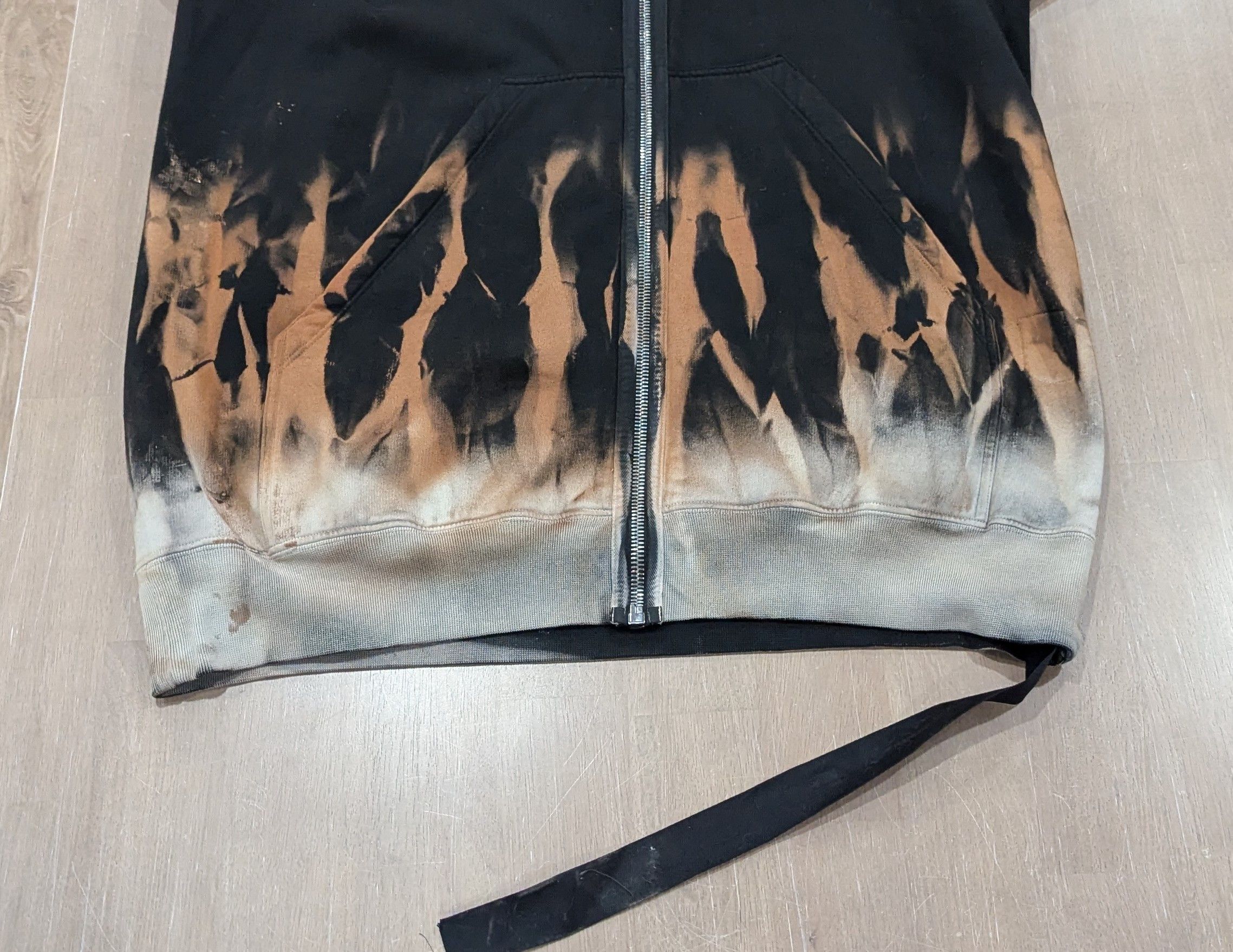 Rick Owens Drkshdw DRKSHDW RICK OWENS Flame Terry Zip Hoodie Black XL Size US XL / EU 56 / 4 - 2 Thumbnail