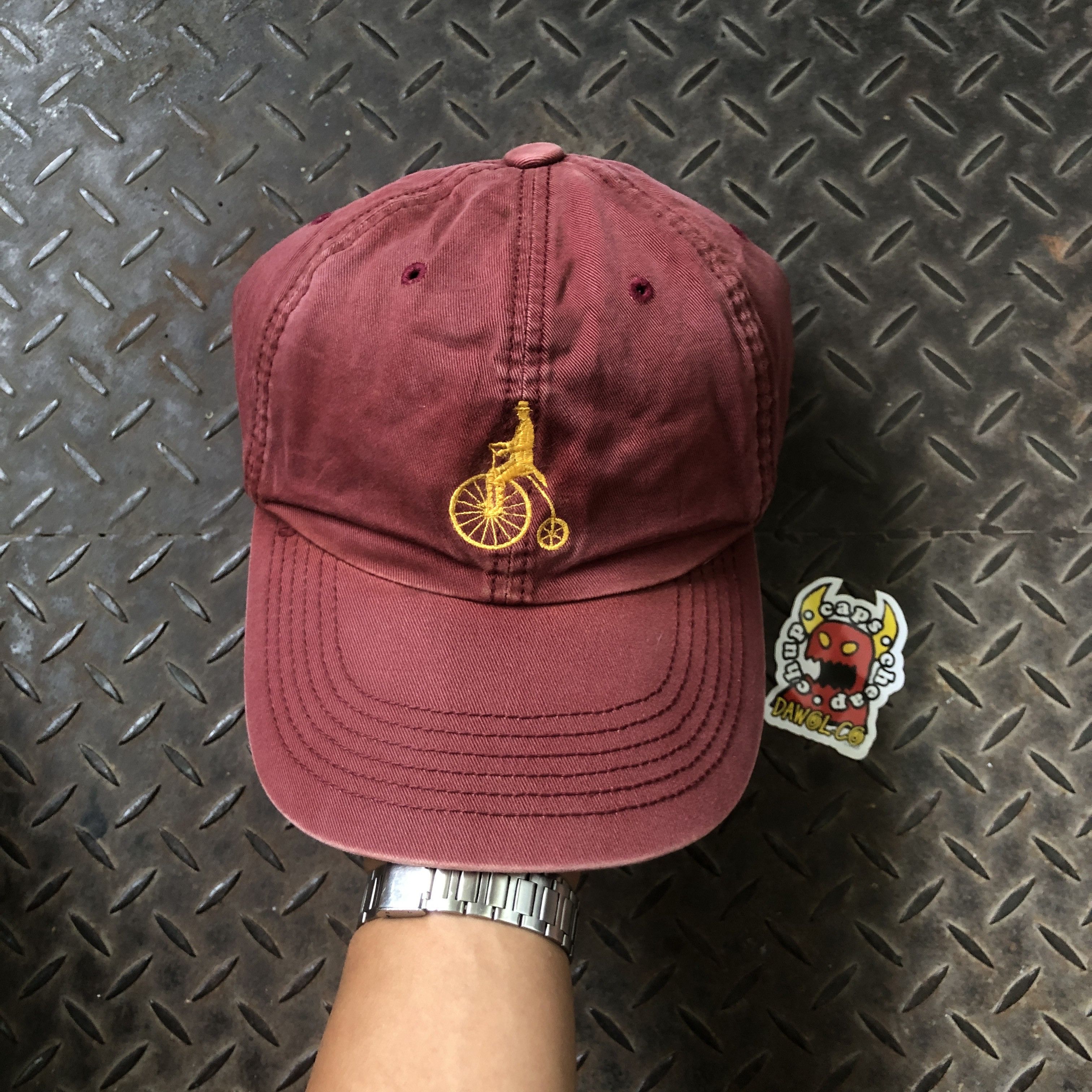 Polo Ralph Lauren Vintage Bean Pole Big Logo Maroon Sunfaded Hat Size ONE SIZE - 2 Thumbnail
