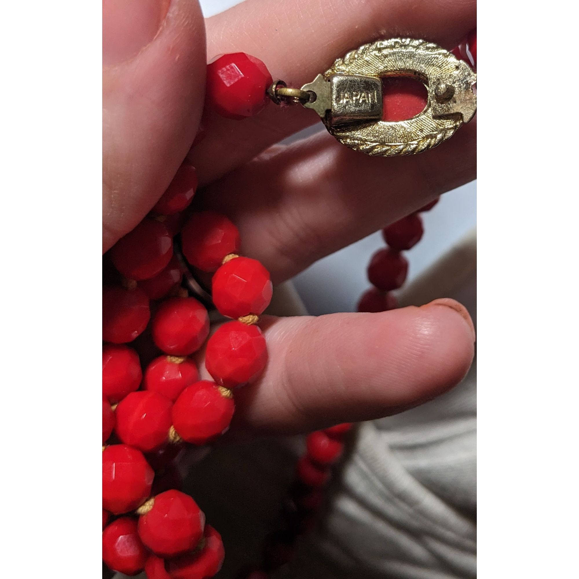 Other Vintage Japanese Red Glass Beaded Necklace Size ONE SIZE - 9 Thumbnail